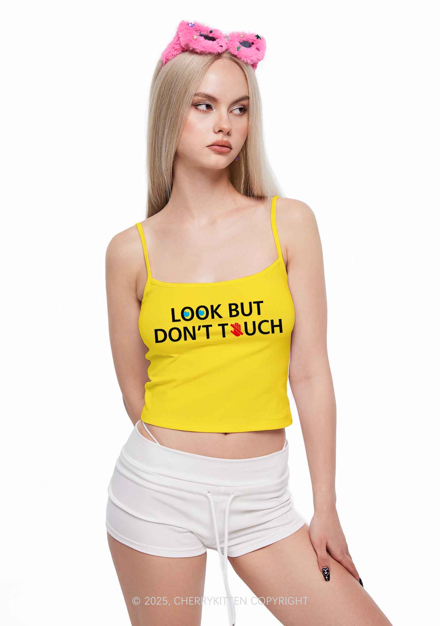 Look Dont Touch Y2K Spaghetti Strap Cami Cherrykitten - Image 2