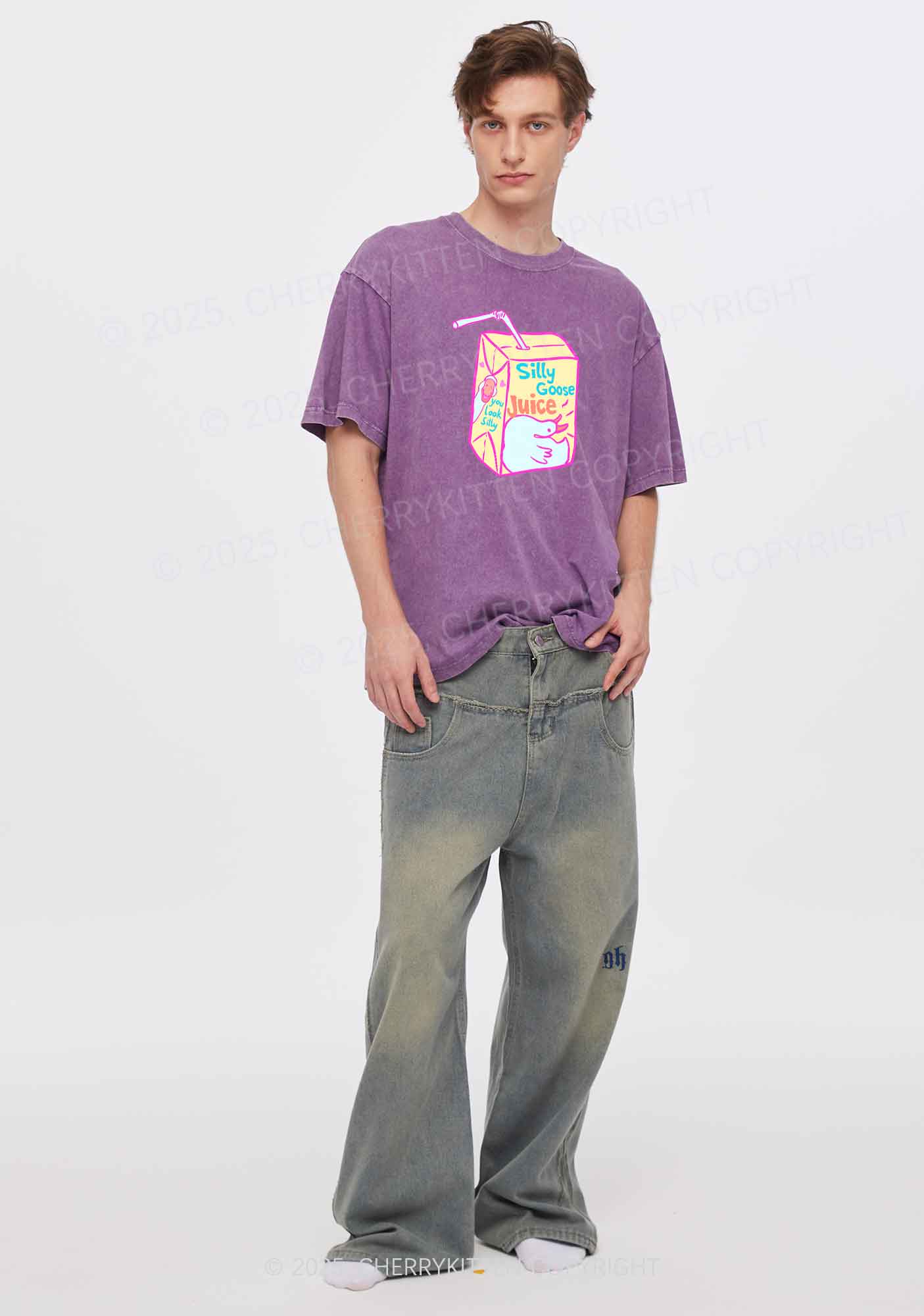 Look Silly Goose Juice Y2K Shirts Washed Tee Cherrykitten - Image 2
