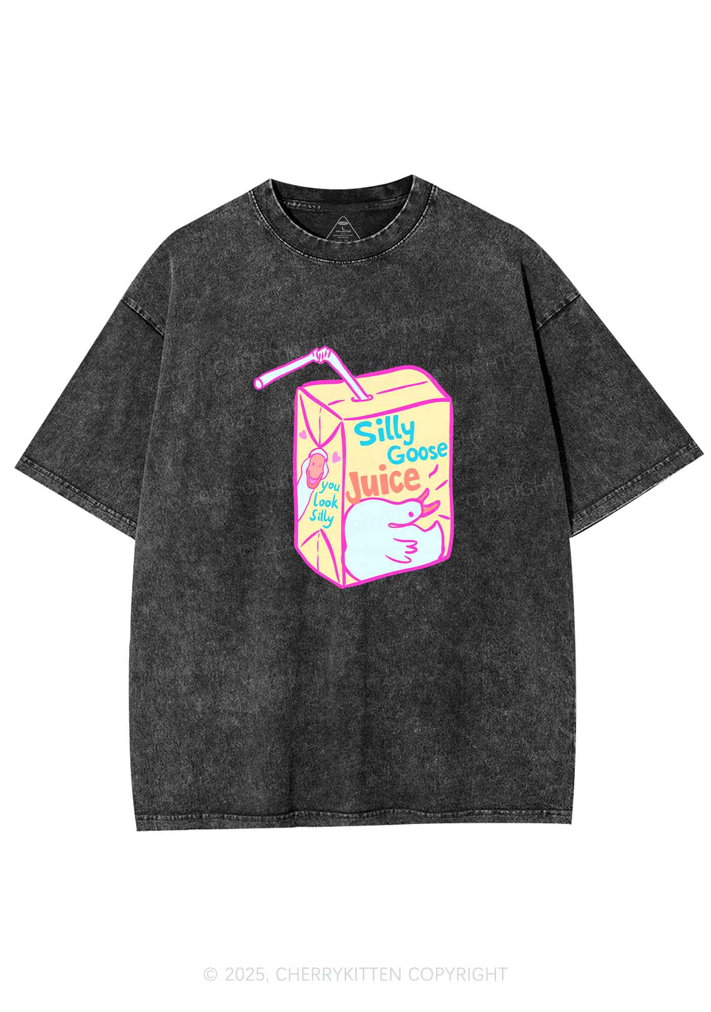 Look Silly Goose Juice Y2K Shirts Washed Tee Cherrykitten - Image 4