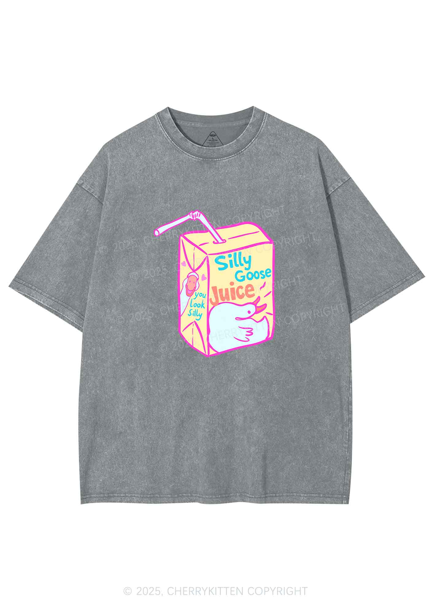 Look Silly Goose Juice Y2K Shirts Washed Tee Cherrykitten - Image 6
