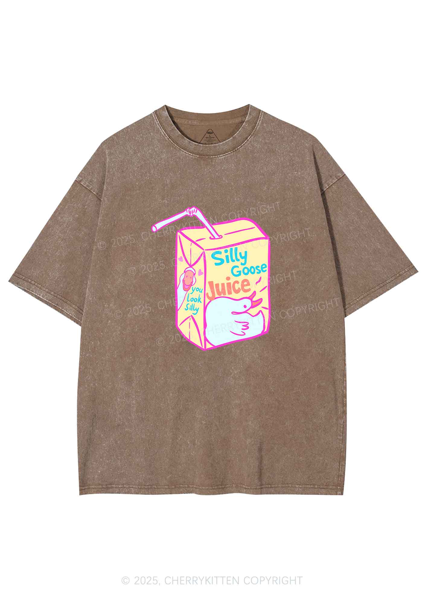 Look Silly Goose Juice Y2K Shirts Washed Tee Cherrykitten - Image 7