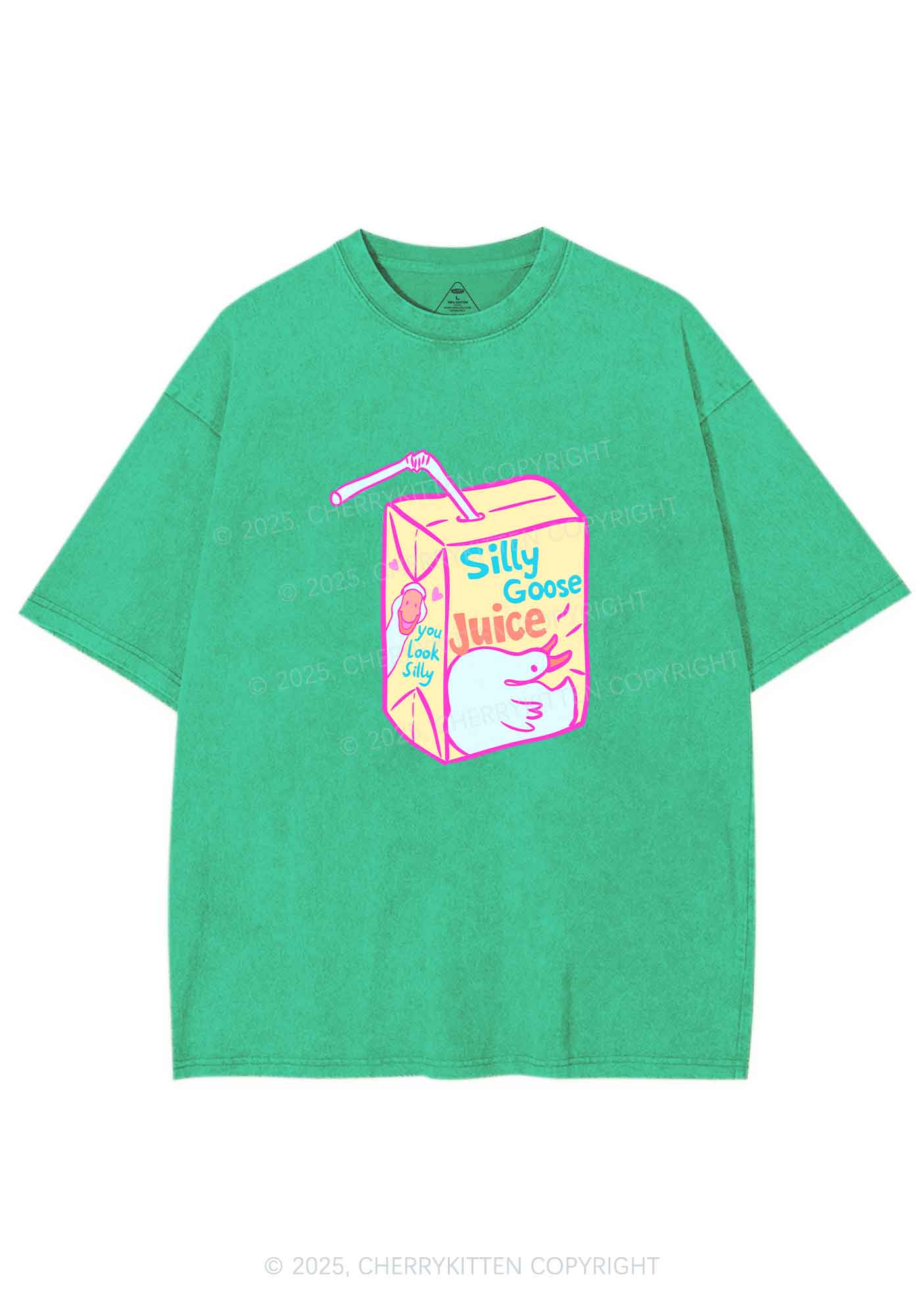 Look Silly Goose Juice Y2K Shirts Washed Tee Cherrykitten - Image 8