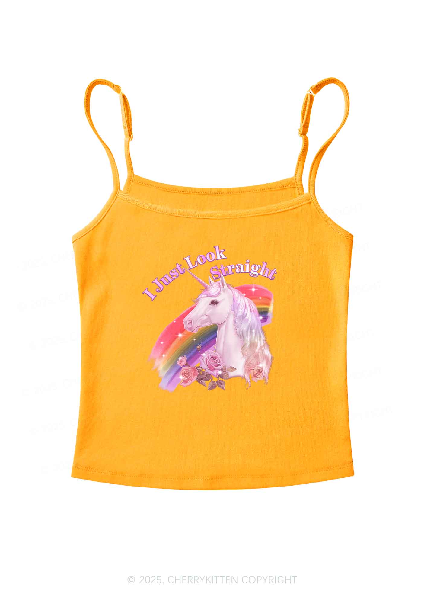 Look Straight Unicorn Pride Y2K Spaghetti Strap Cami Cherrykitten - Image 6