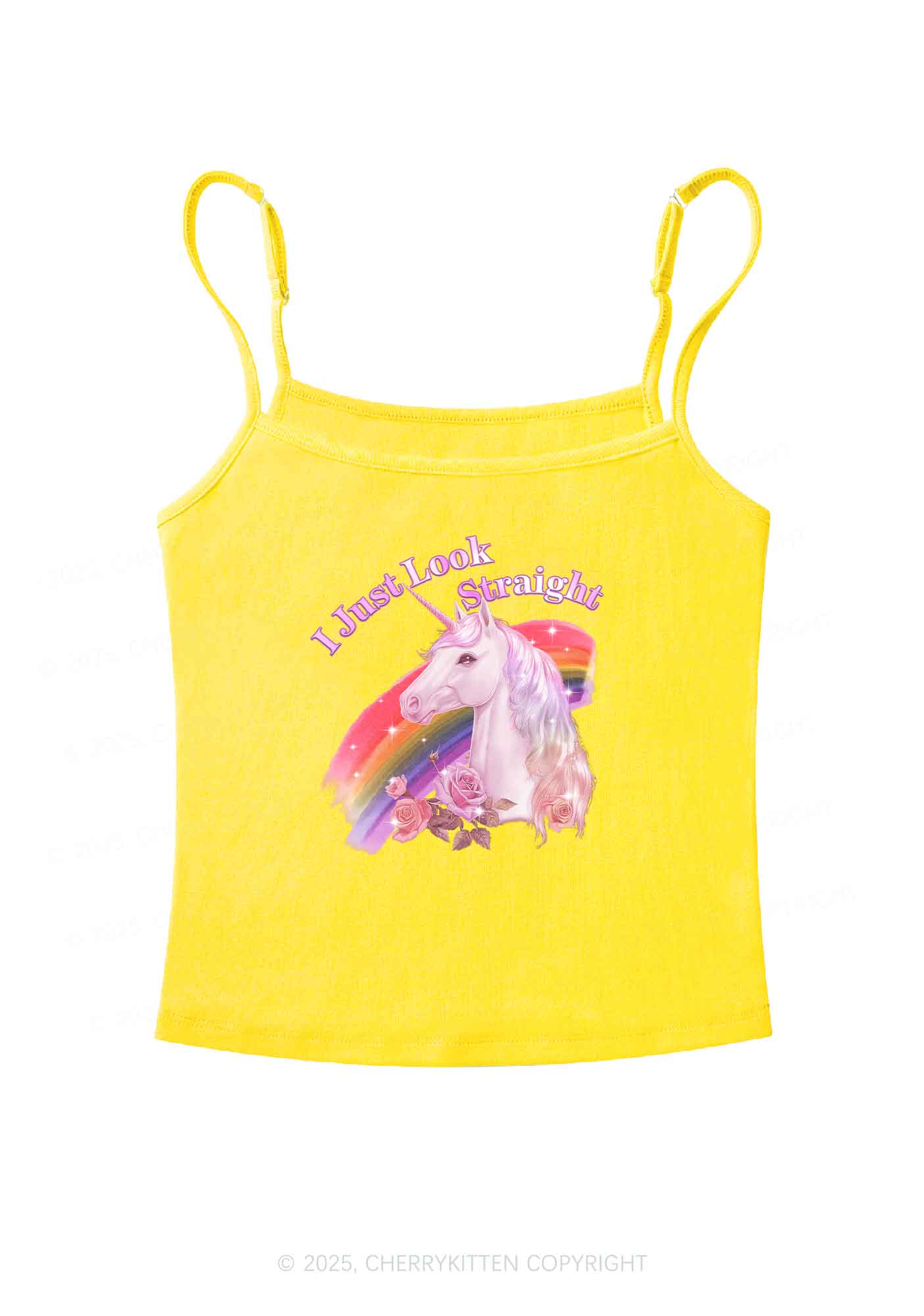 Look Straight Unicorn Pride Y2K Spaghetti Strap Cami Cherrykitten - Image 7