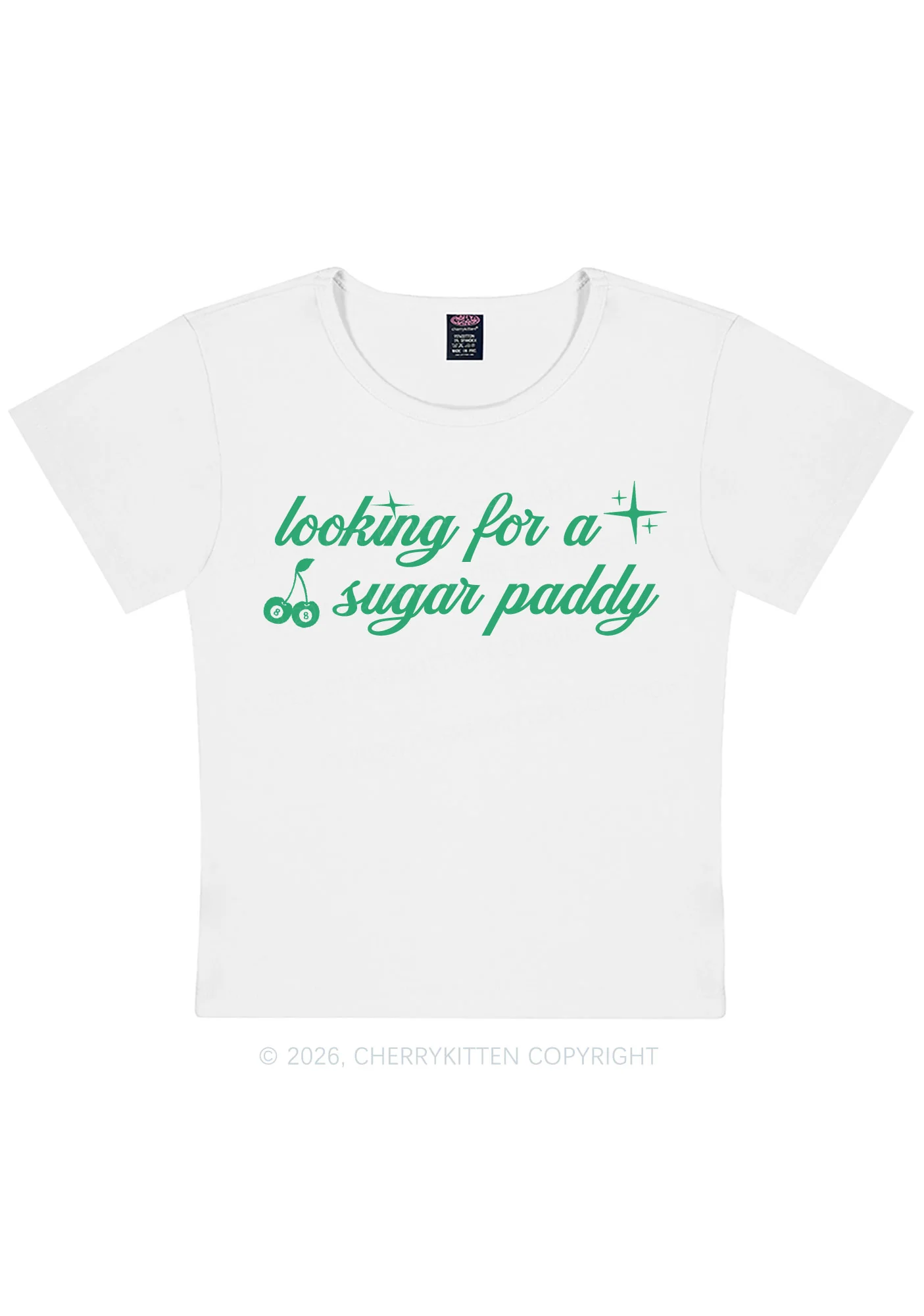Looking For A Sugar Paddy St Patricks Y2K Baby Tee Cherrykitten - Image 4