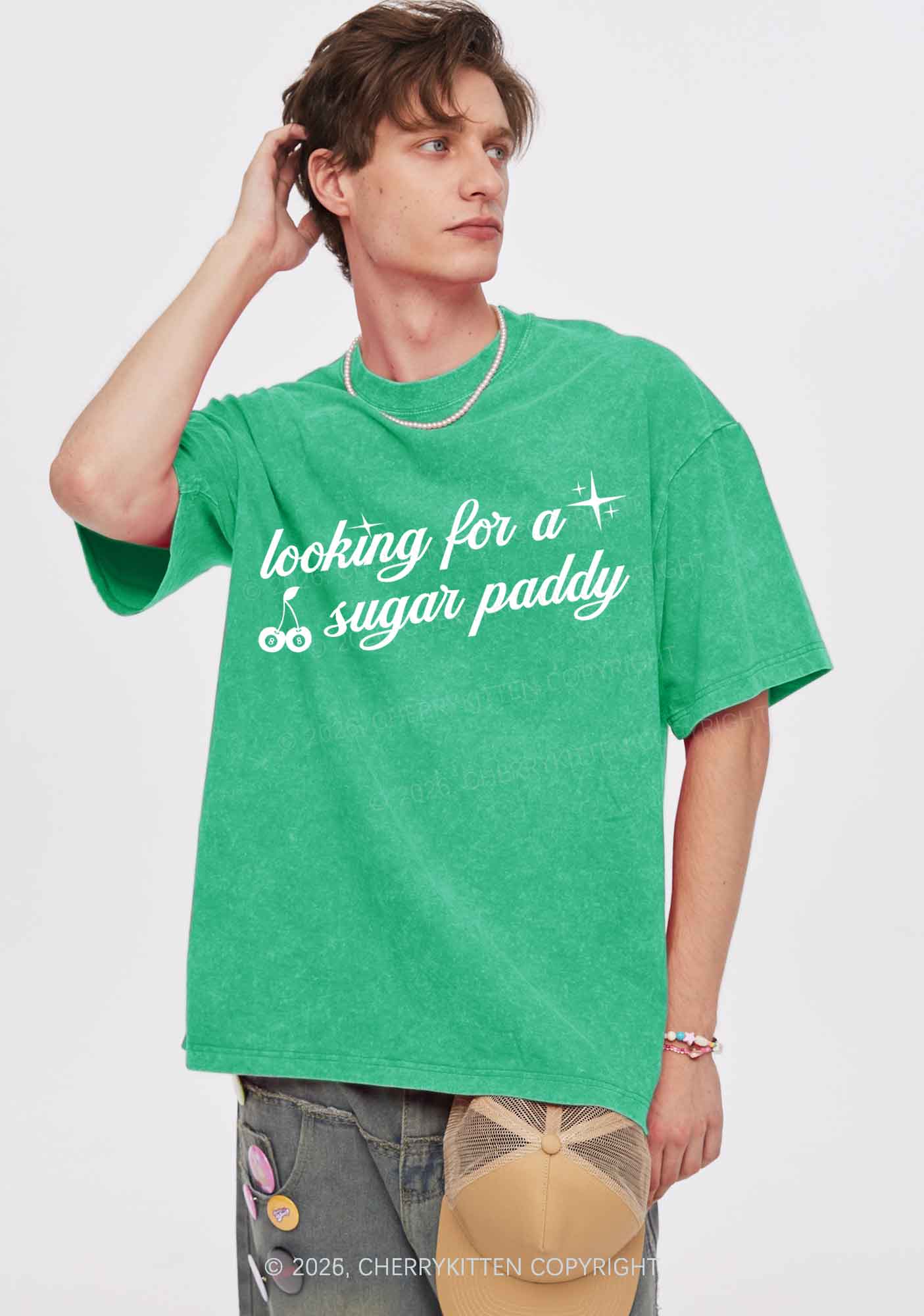 Looking For A Sugar Paddy St Patricks Y2K Shirts Washed Tee Cherrykitten - Image 2