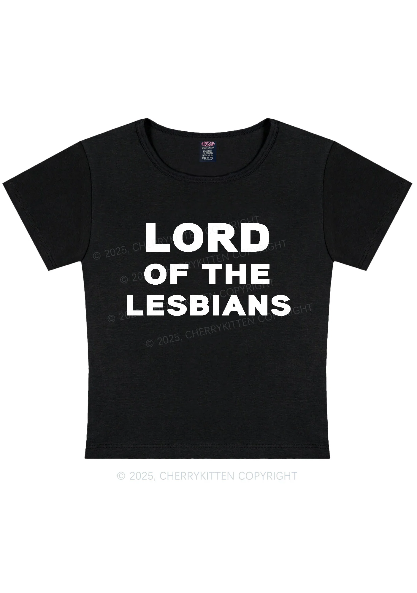 Lord Of The Lesbians Y2K Baby Tee Cherrykitten - Image 3