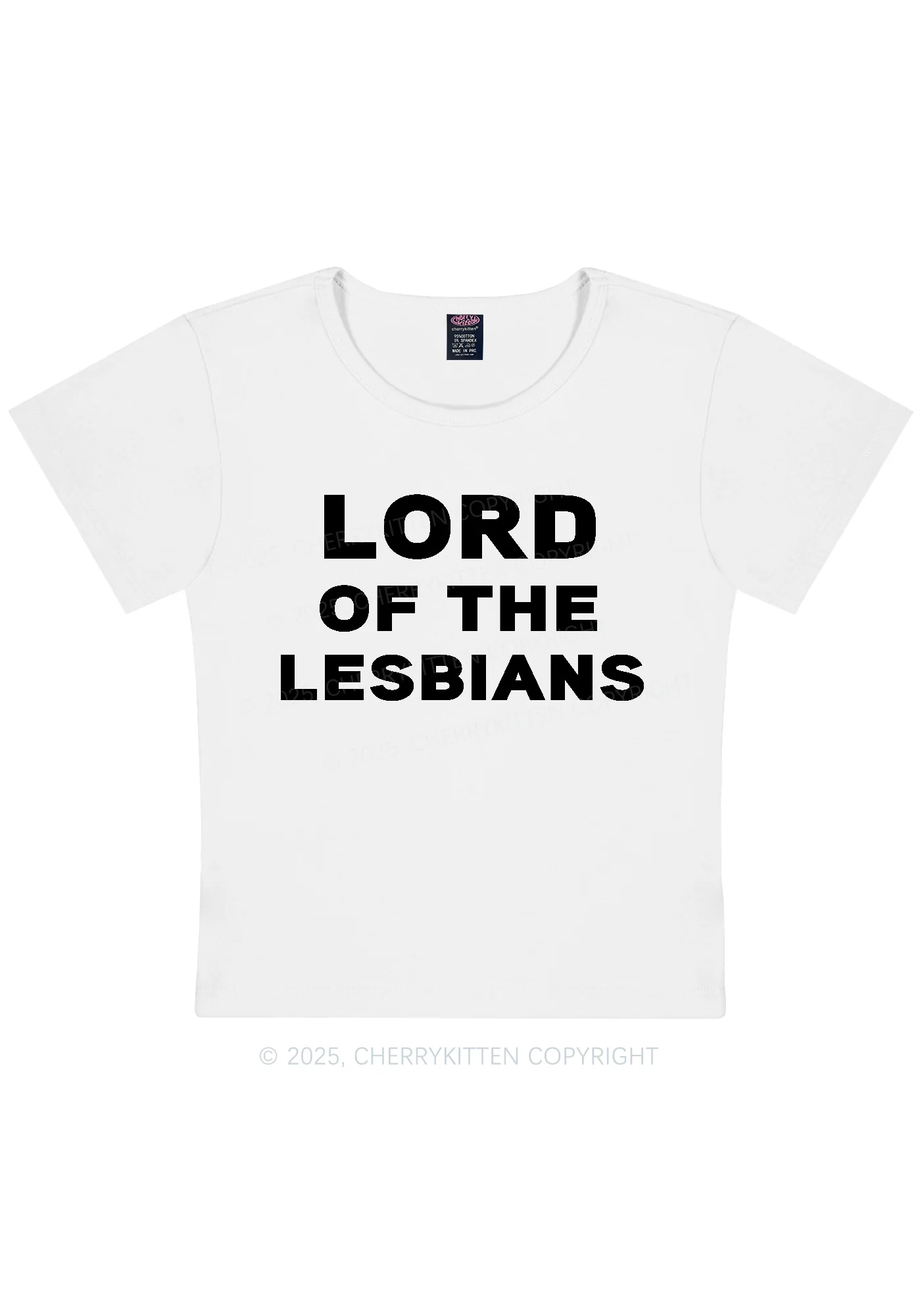 Lord Of The Lesbians Y2K Baby Tee Cherrykitten - Image 5