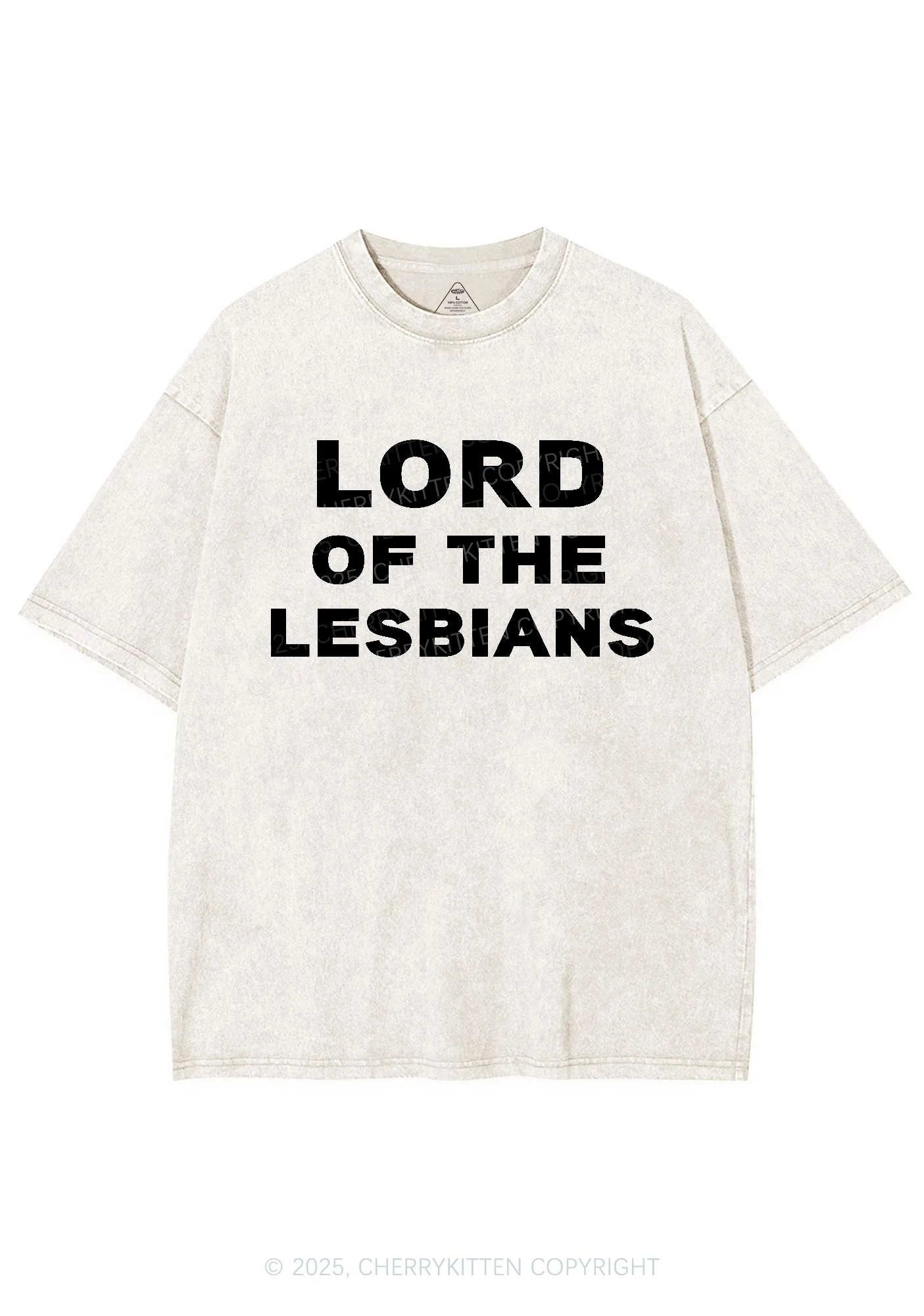 Lord Of The Lesbians Y2K Shirts Washed Tee Cherrykitten - Image 4