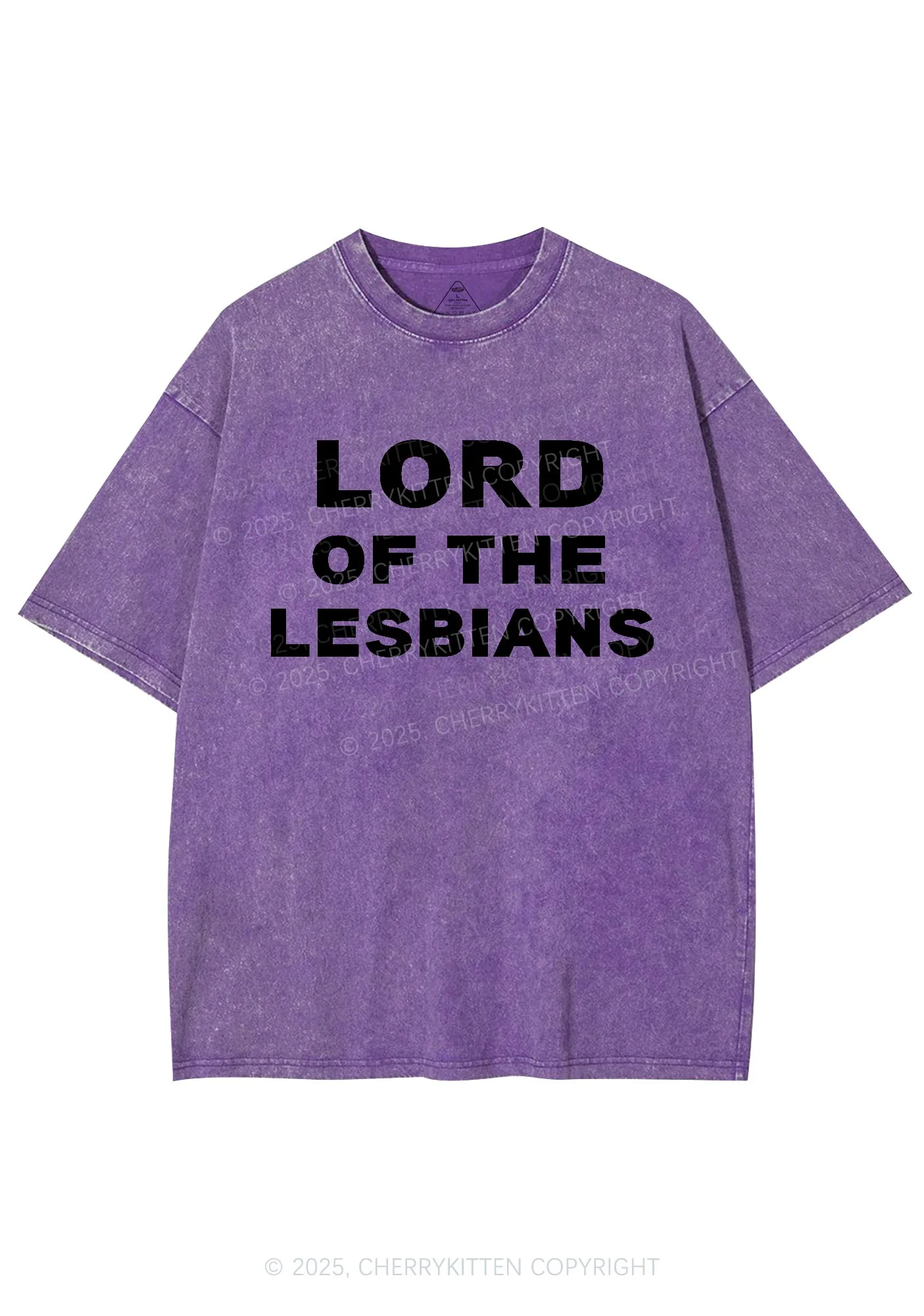 Lord Of The Lesbians Y2K Shirts Washed Tee Cherrykitten - Image 5