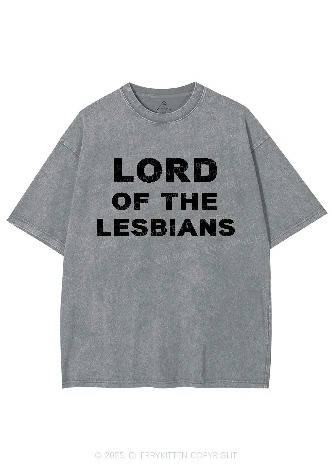 Lord Of The Lesbians Y2K Shirts Washed Tee Cherrykitten - Image 6
