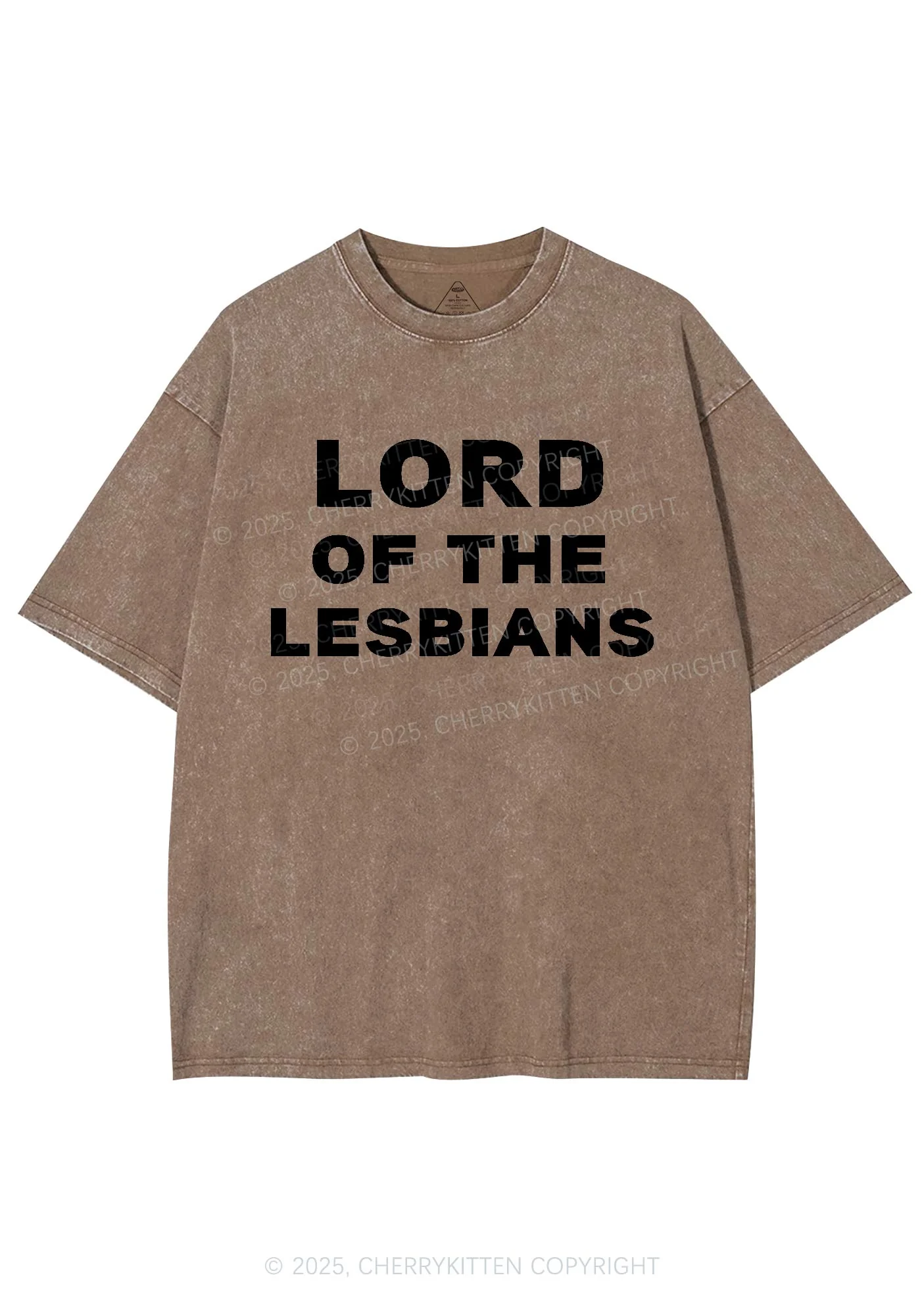 Lord Of The Lesbians Y2K Shirts Washed Tee Cherrykitten - Image 7