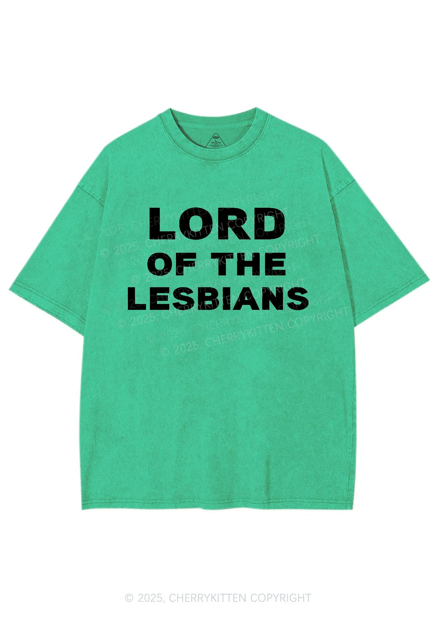 Lord Of The Lesbians Y2K Shirts Washed Tee Cherrykitten - Image 8