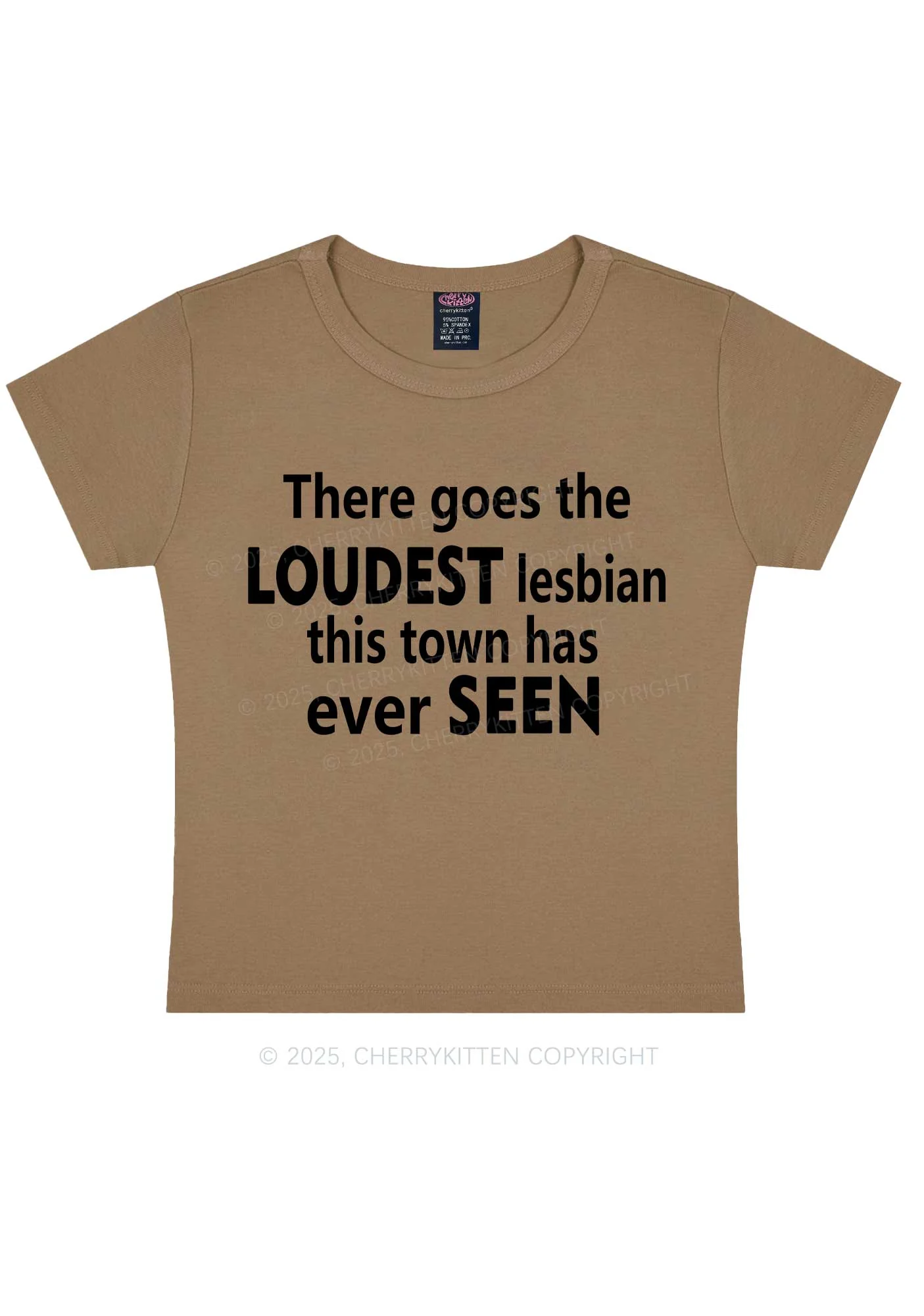Loudest Lesbian Has Ever Seen Y2K Baby Tee Cherrykitten - Image 10