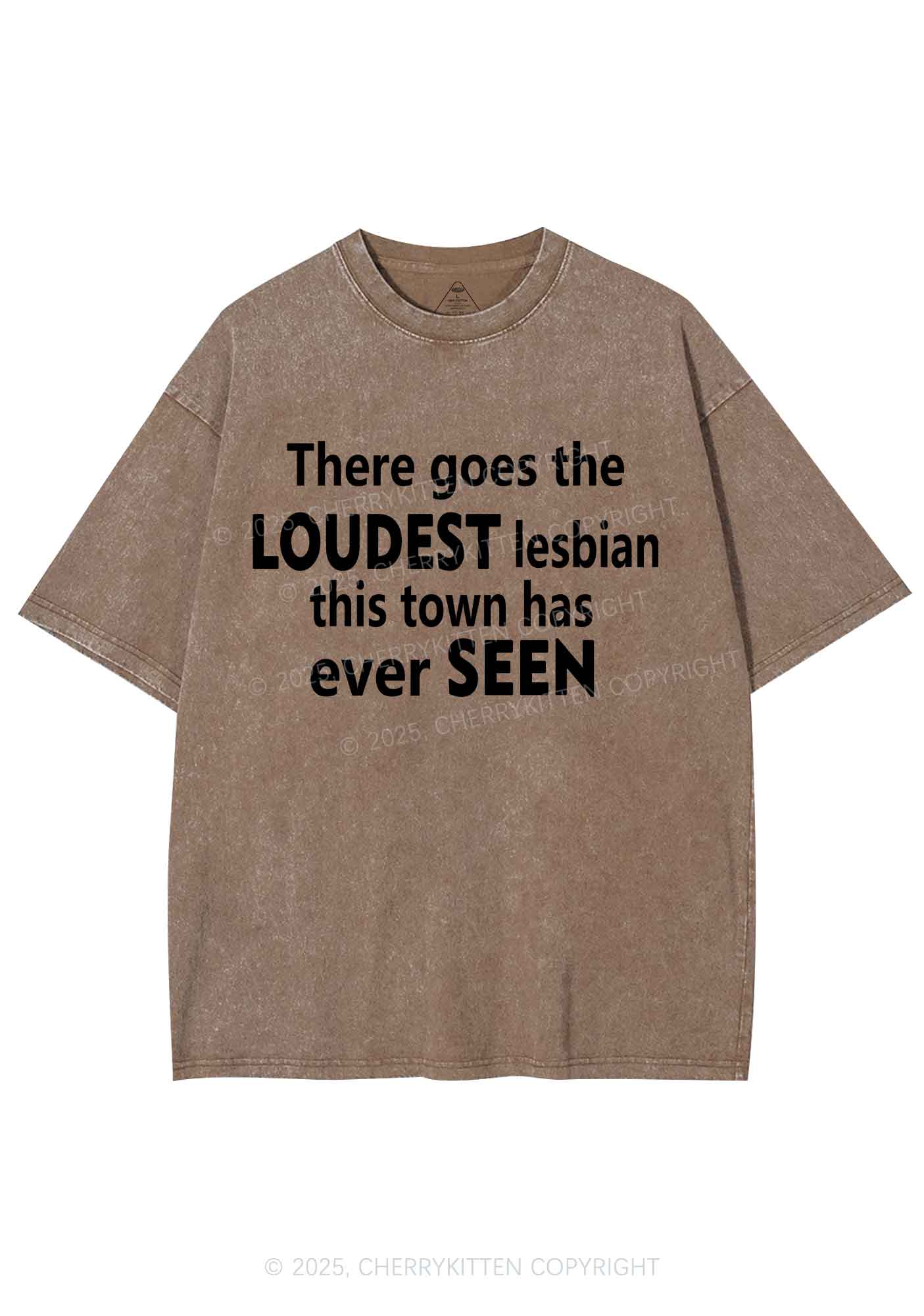 Loudest Lesbian Has Ever Seen Y2K Shirts Washed Tee Cherrykitten - Image 7