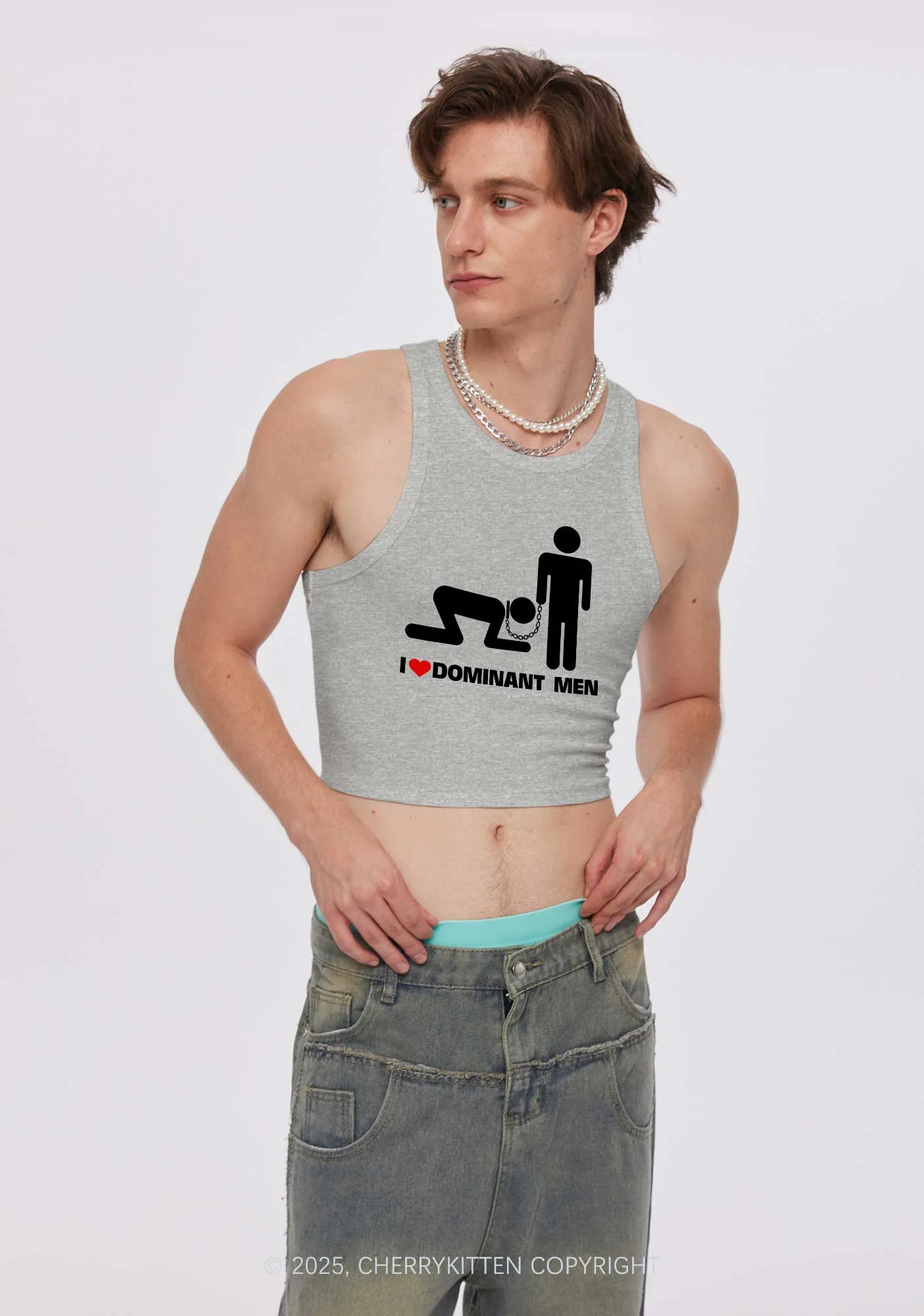 Love D Men Pride Y2K Crop Tank Top Cherrykitten - Image 2