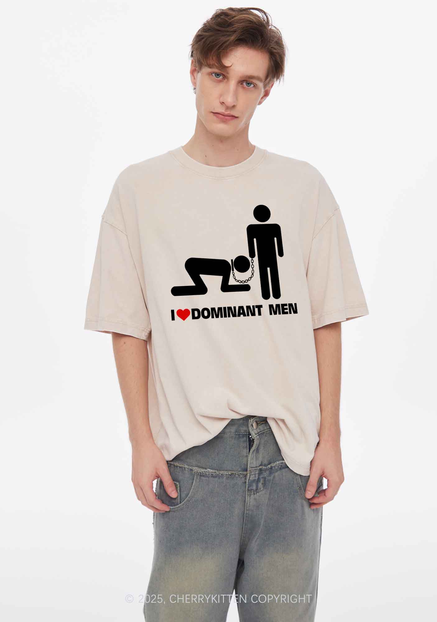 Love D Men Pride Y2K Shirts Washed Tee Cherrykitten - Image 2