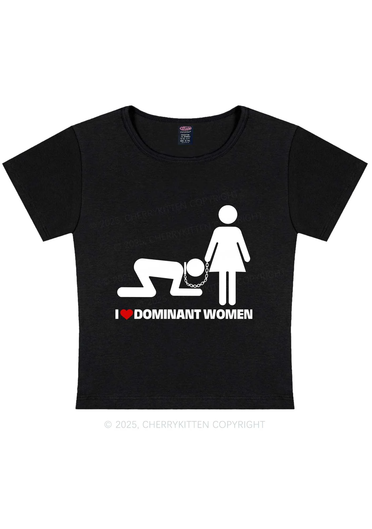 Love D Women Pride Y2K Baby Tee Cherrykitten - Image 3