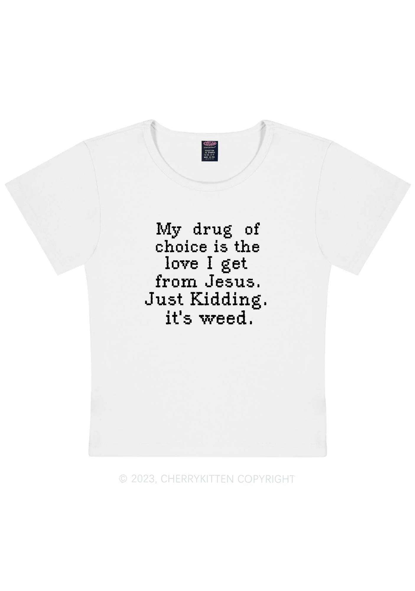 Love From Jesus Y2K Baby Tee Cherrykitten - Image 4