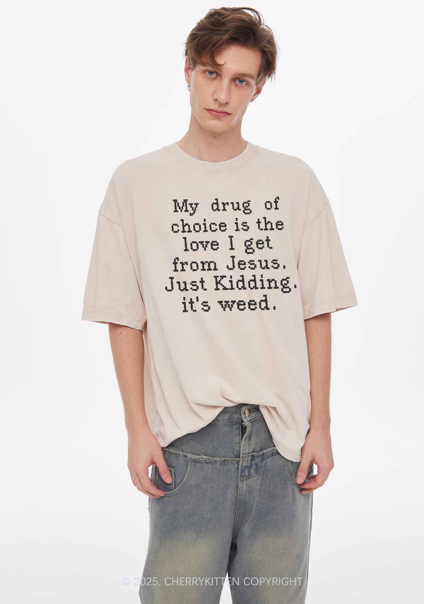 Love From Jesus Y2K Washed Tee Cherrykitten - Image 2