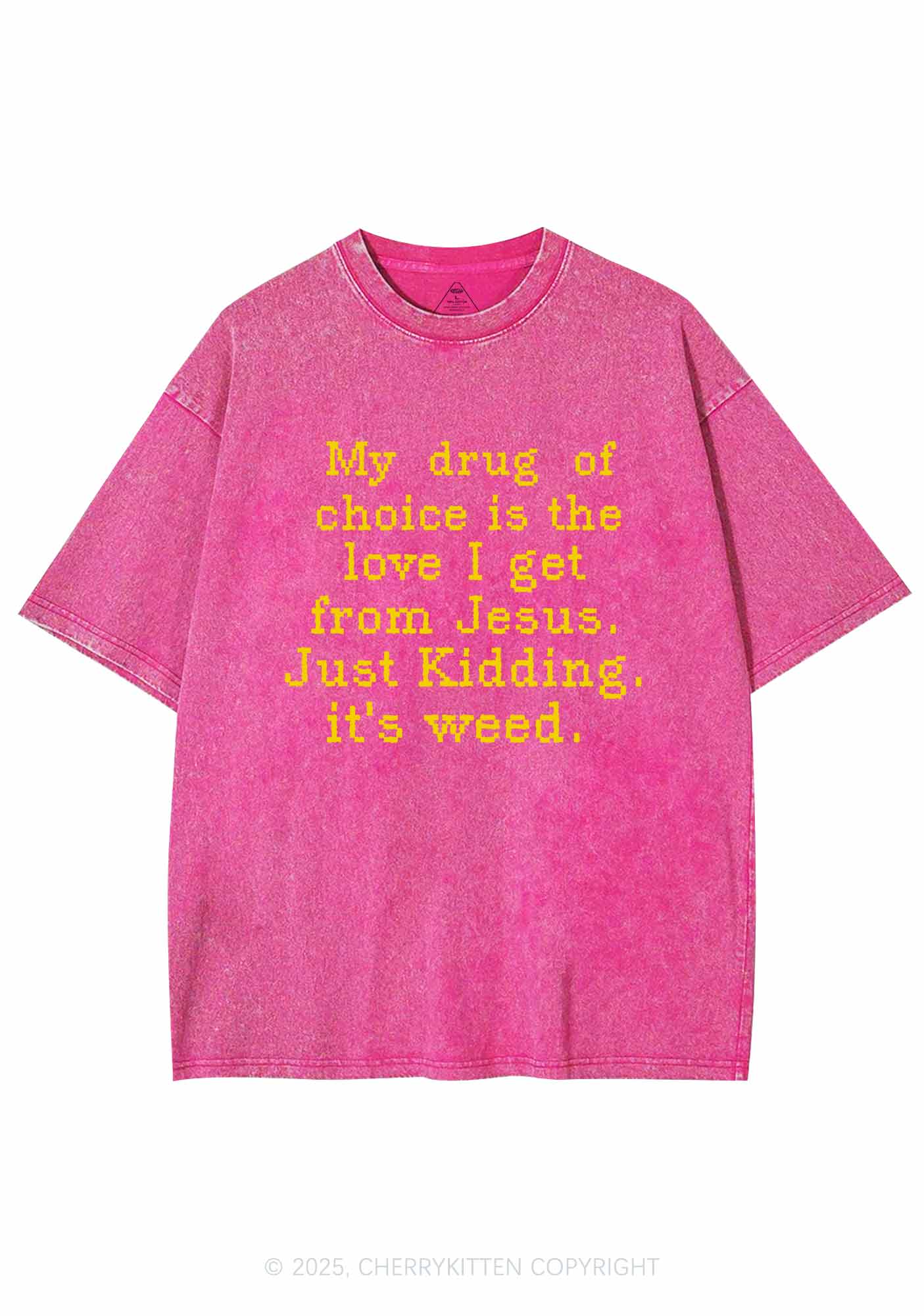 Love From Jesus Y2K Washed Tee Cherrykitten - Image 4