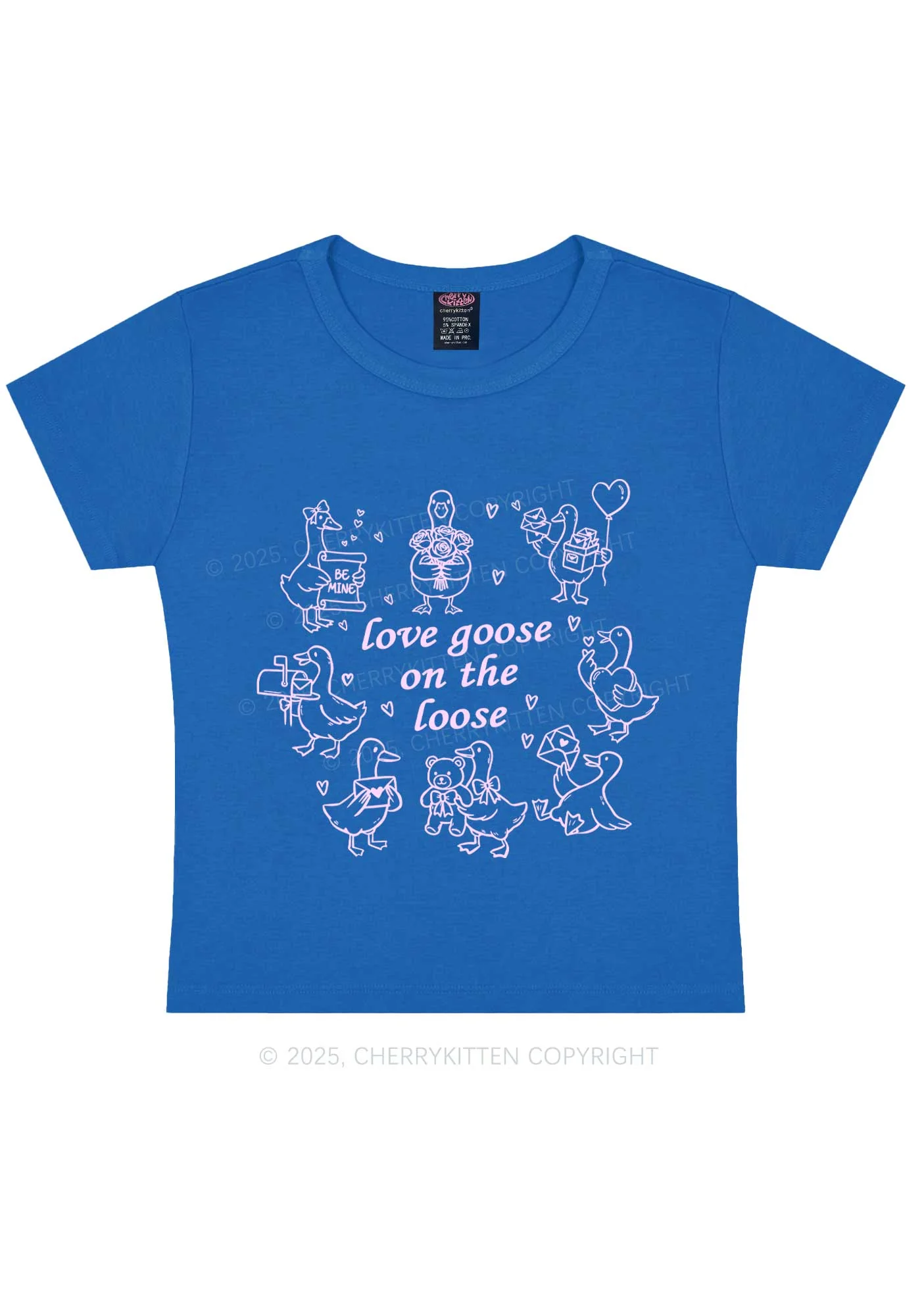 Love Goose On The Loose Valentine's Day Y2K Baby Tee Cherrykitten - Image 10