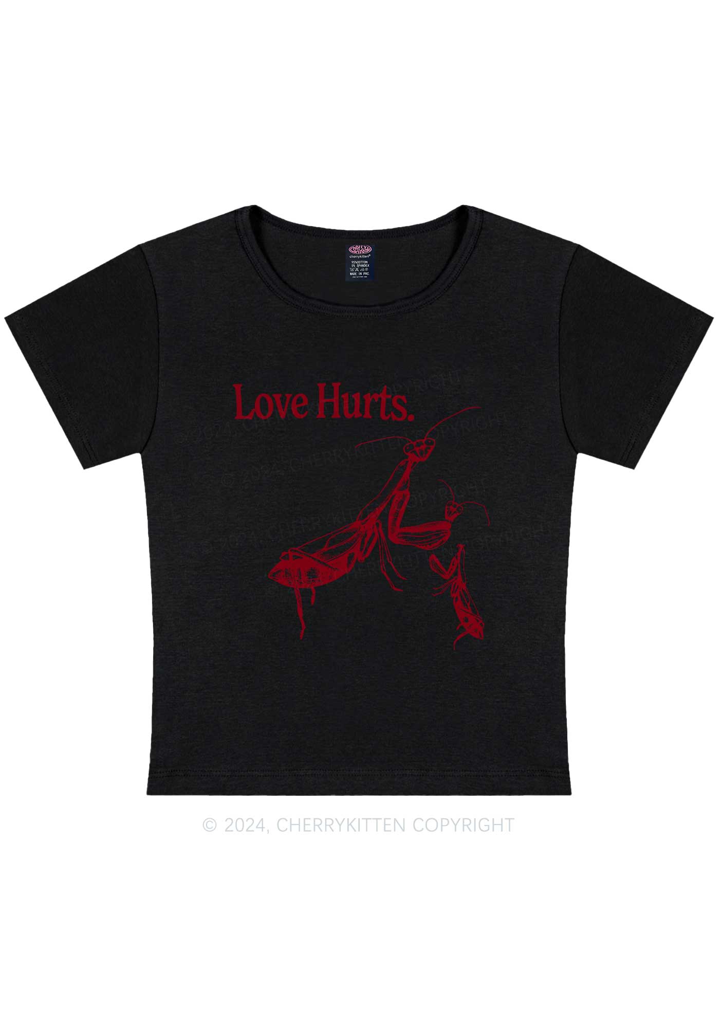 Love Hurts Y2K Valentine's Day Baby Tee Cherrykitten - Image 5