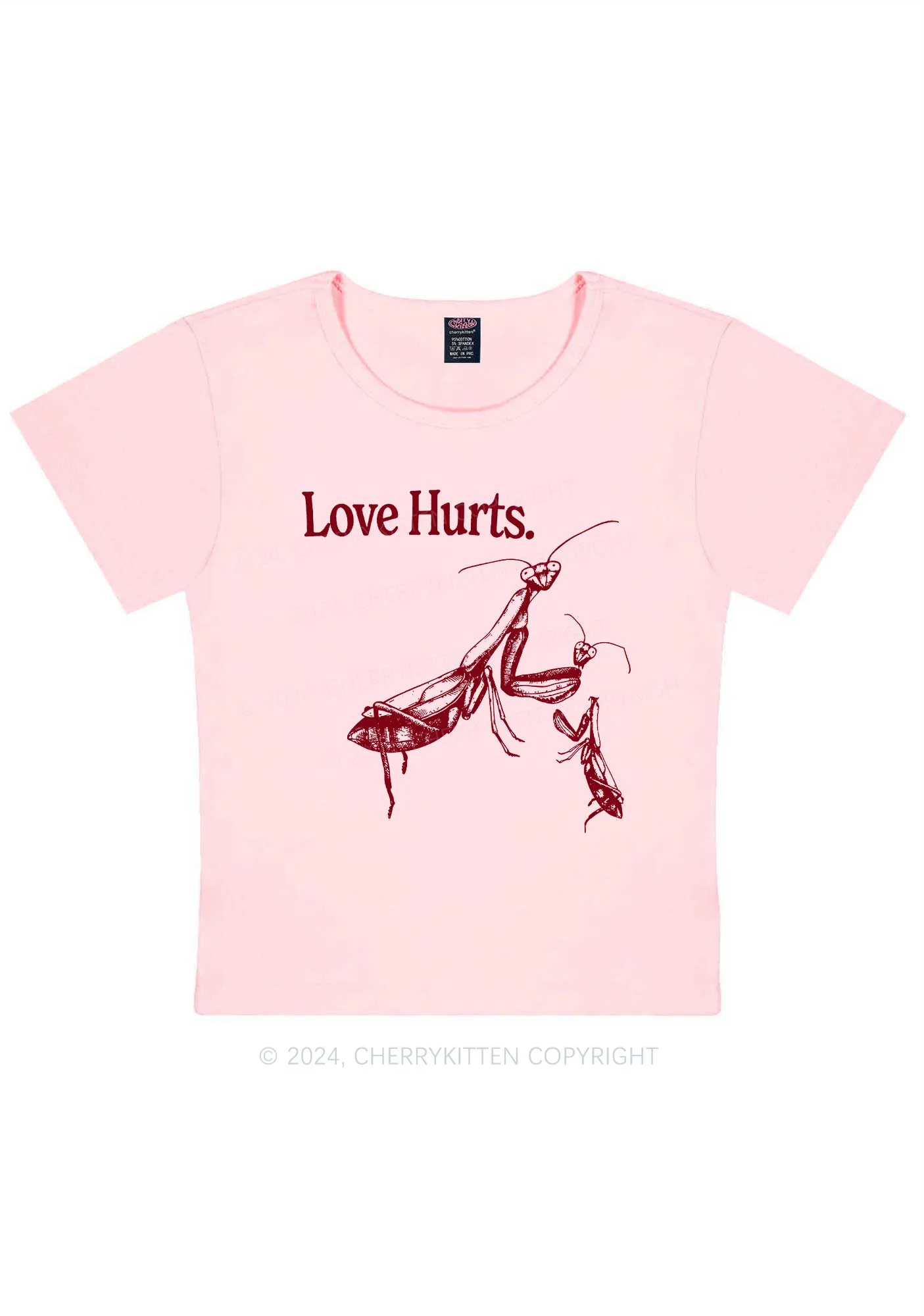 Love Hurts Y2K Valentine's Day Baby Tee Cherrykitten - Image 6
