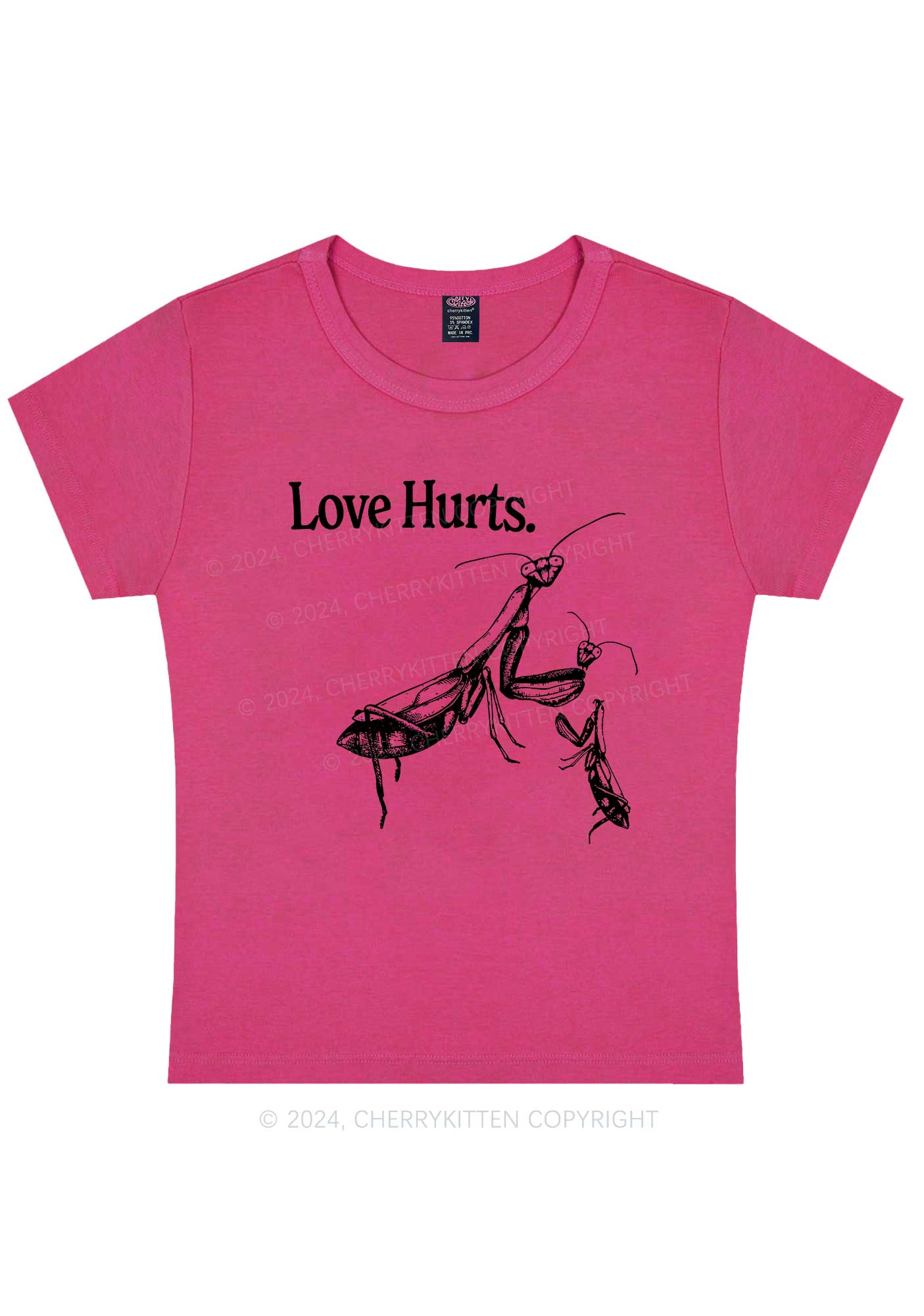 Love Hurts Y2K Valentine's Day Baby Tee Cherrykitten - Image 8