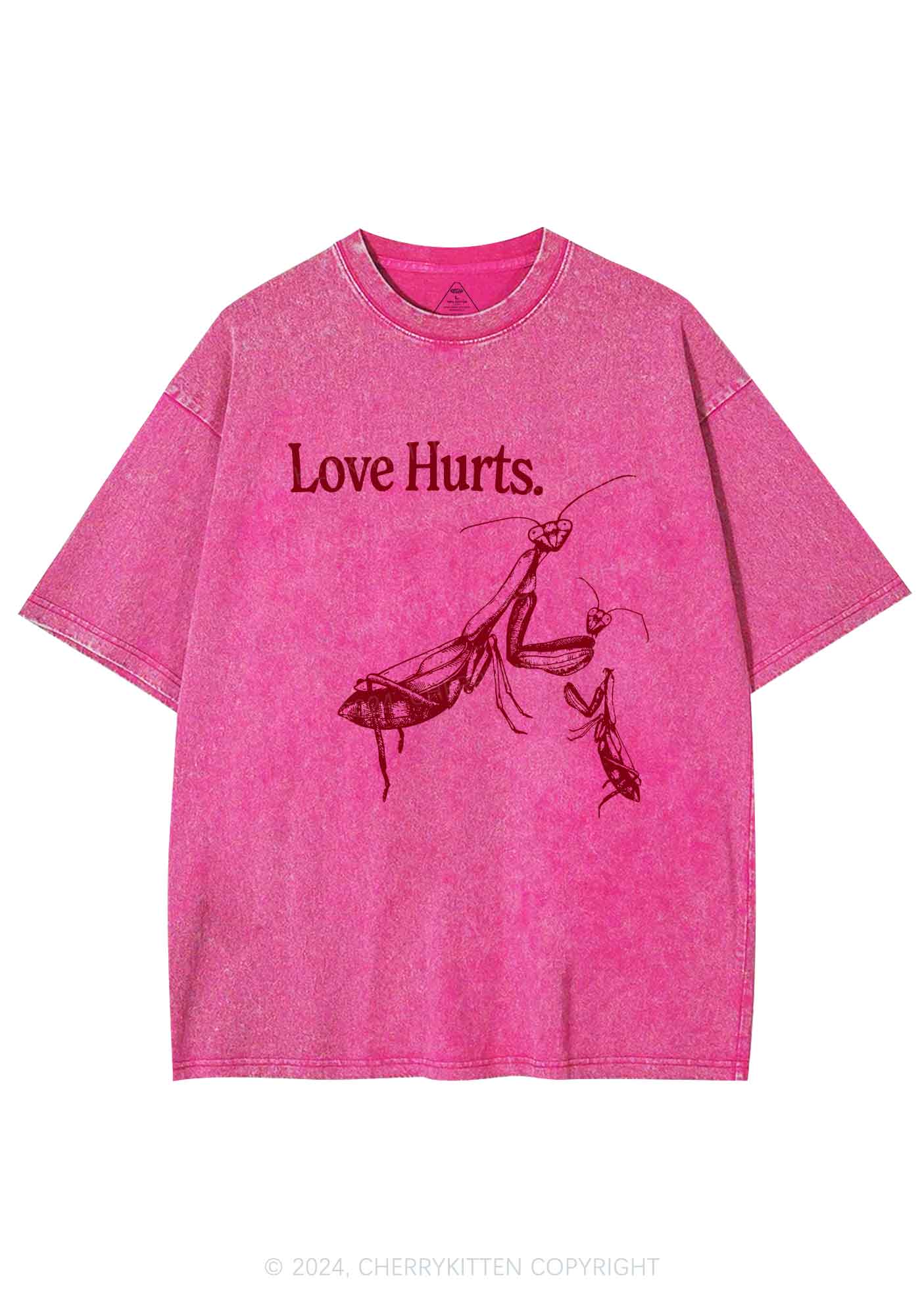 Love Hurts Y2K Valentine's Day Washed Tee Cherrykitten - Image 5