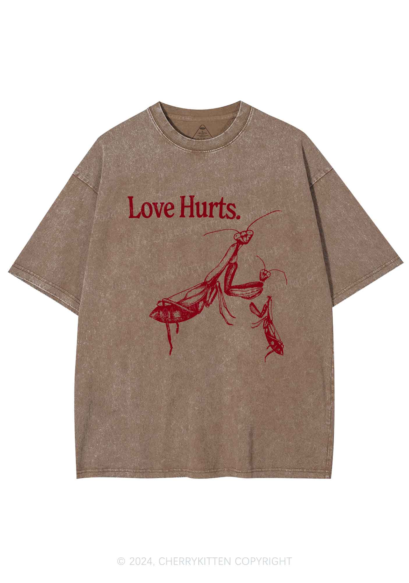 Love Hurts Y2K Valentine's Day Washed Tee Cherrykitten - Image 7