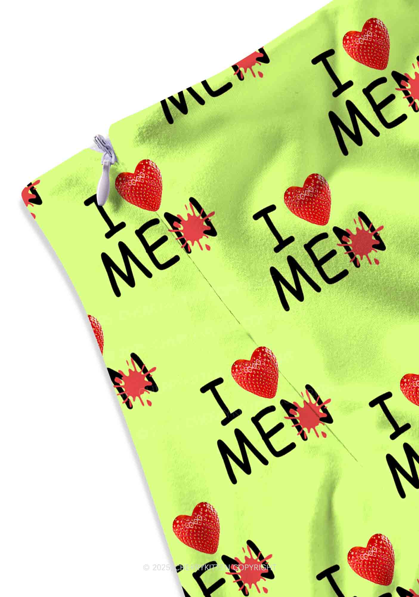 Love Me Not Men Green Valentine's Day Y2K Print Mini Skirt Cherrykitten - Image 2