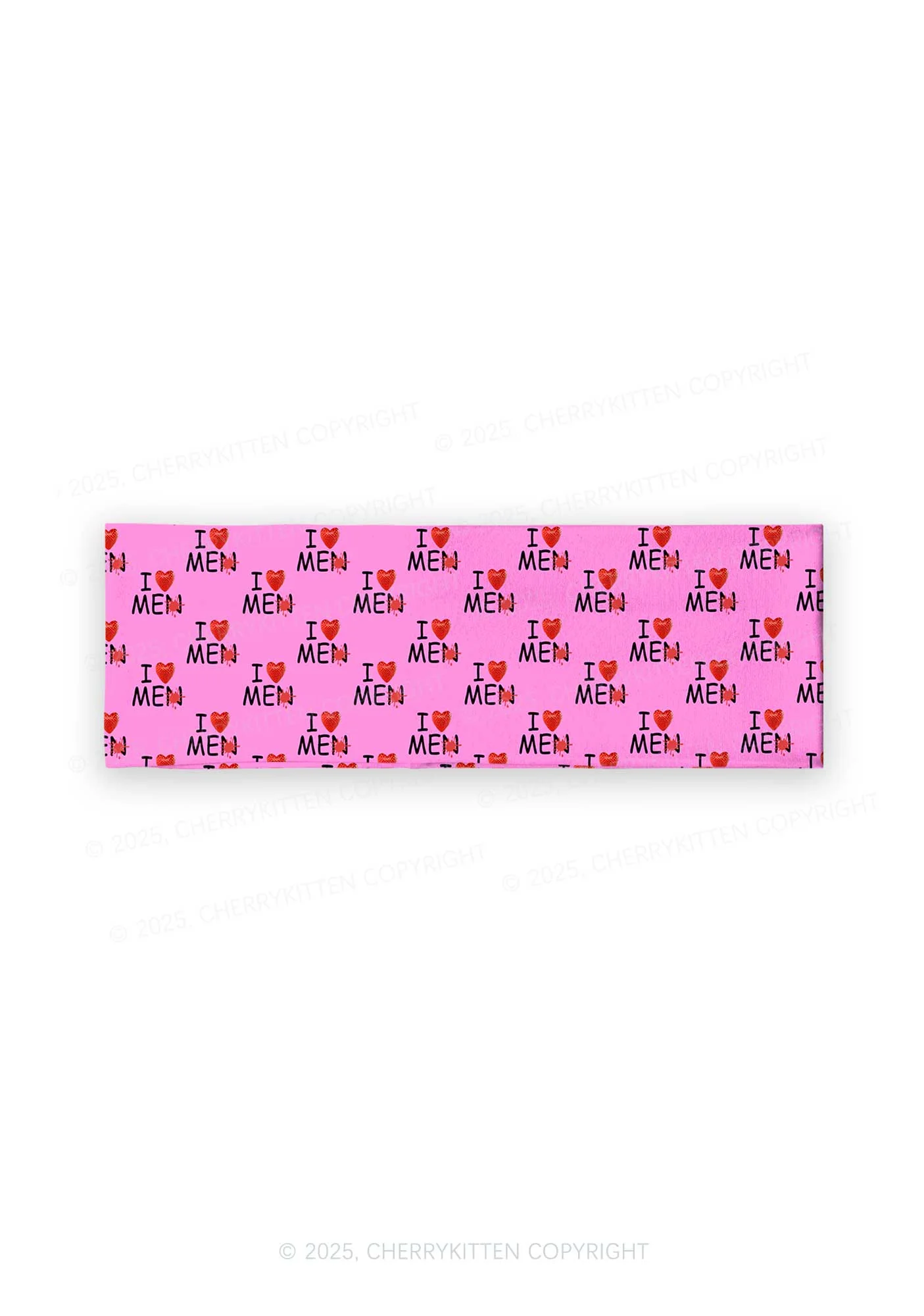 Love Me Not Men Pink Valentine's Day Y2K Print Headband Cherrykitten - Image 2