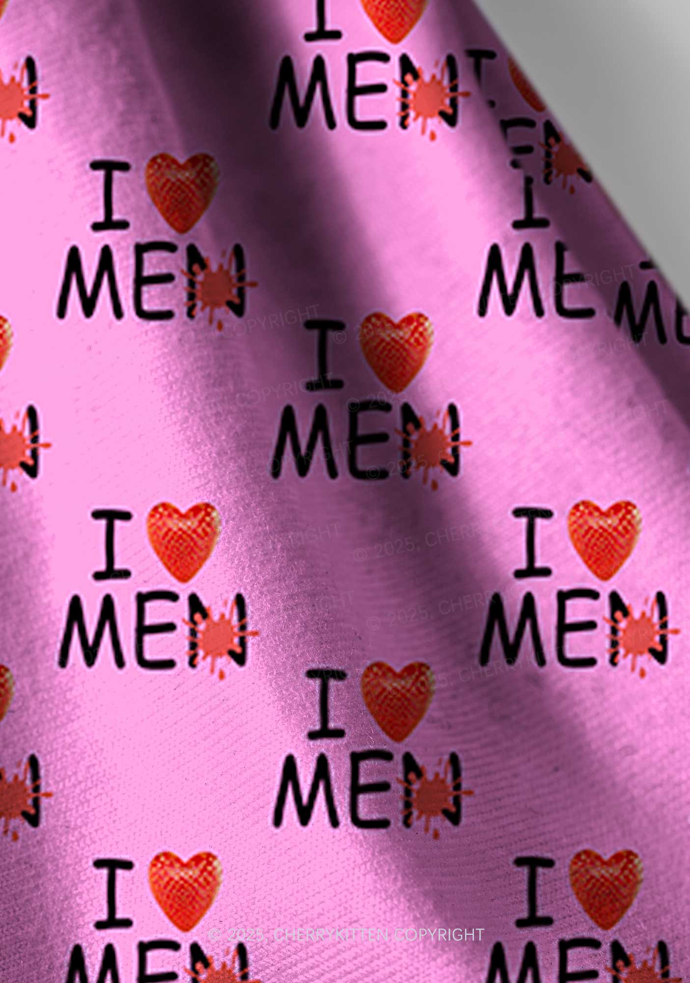 Love Me Not Men Pink Valentine's Day Y2K Print Headband Cherrykitten - Image 3