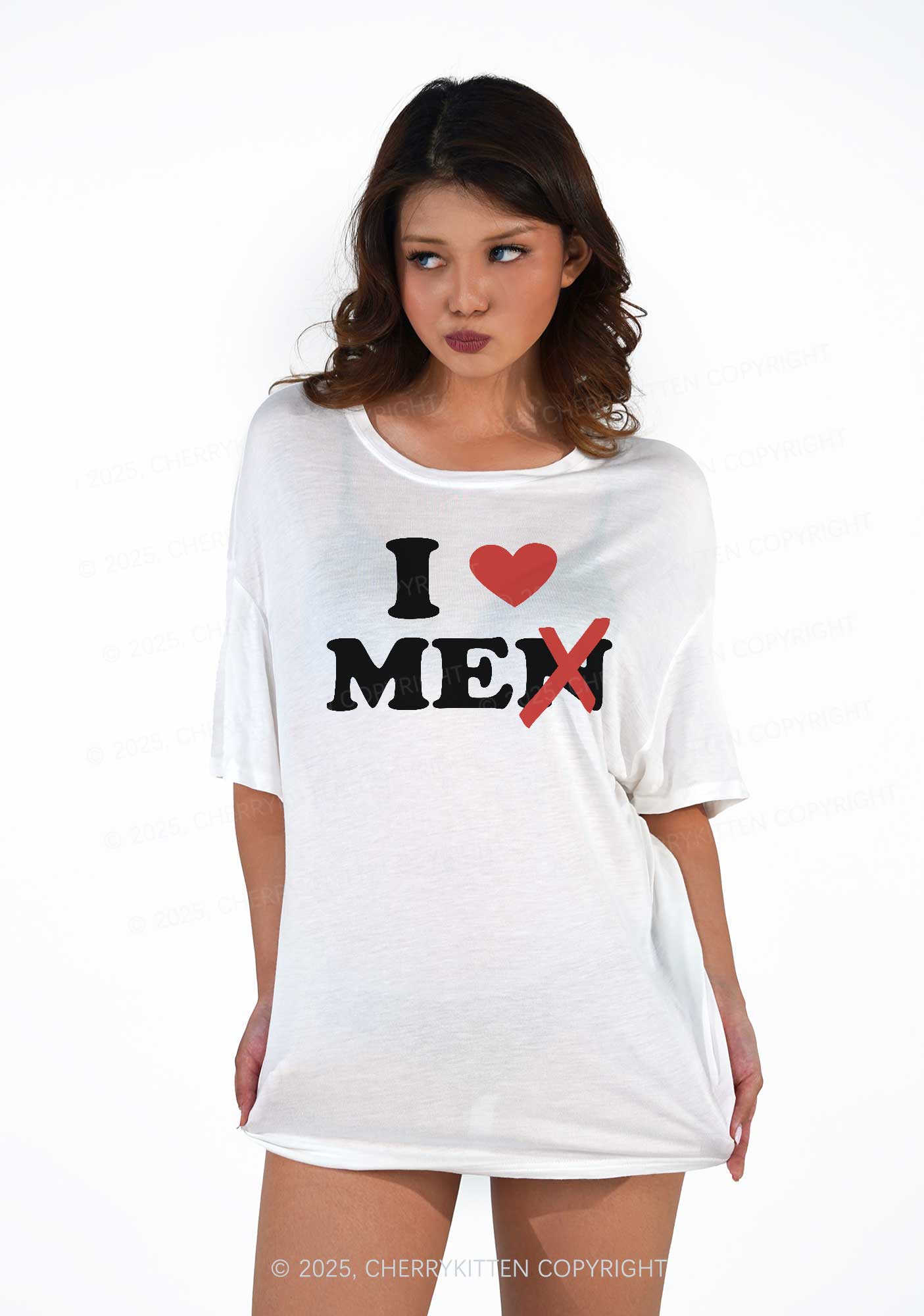 Love Me Not Men Y2K Sheer Boyfriend Tee Cherrykitten - Image 2