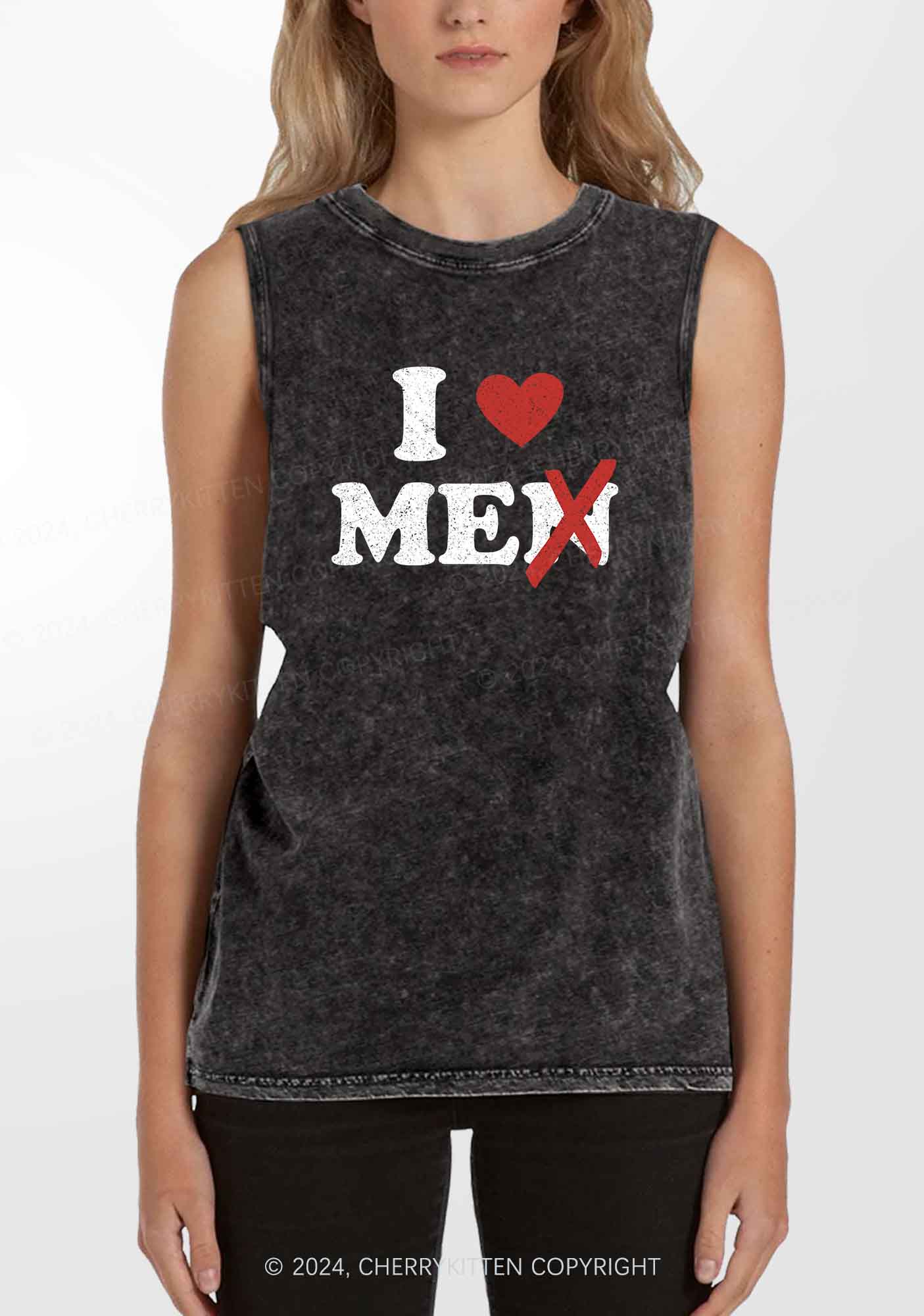 Love Me Not Men Y2K Washed Tank Cherrykitten - Image 2