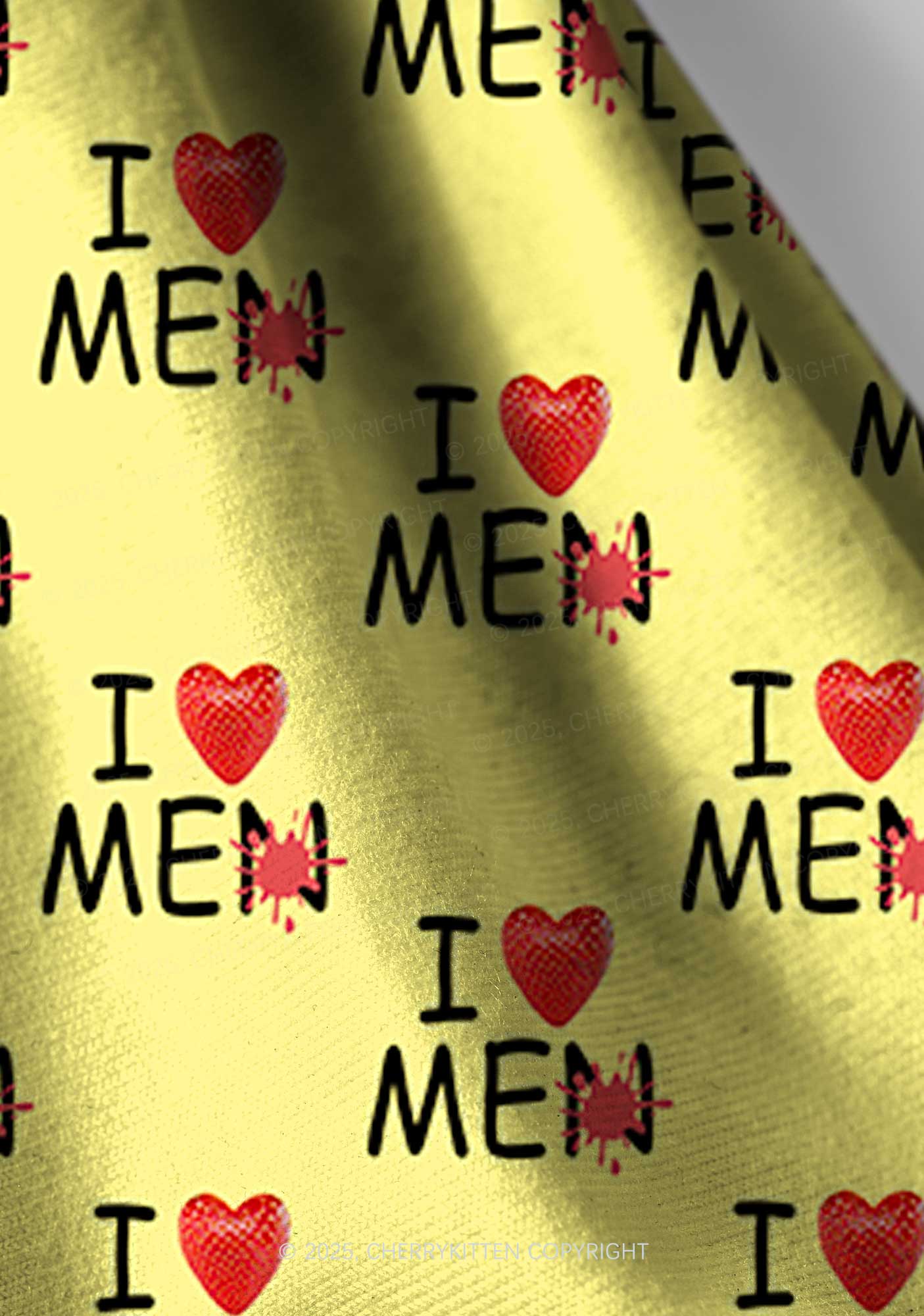 Love Me Not Men Yellow Valentine's Day Y2K Print Headband Cherrykitten - Image 3
