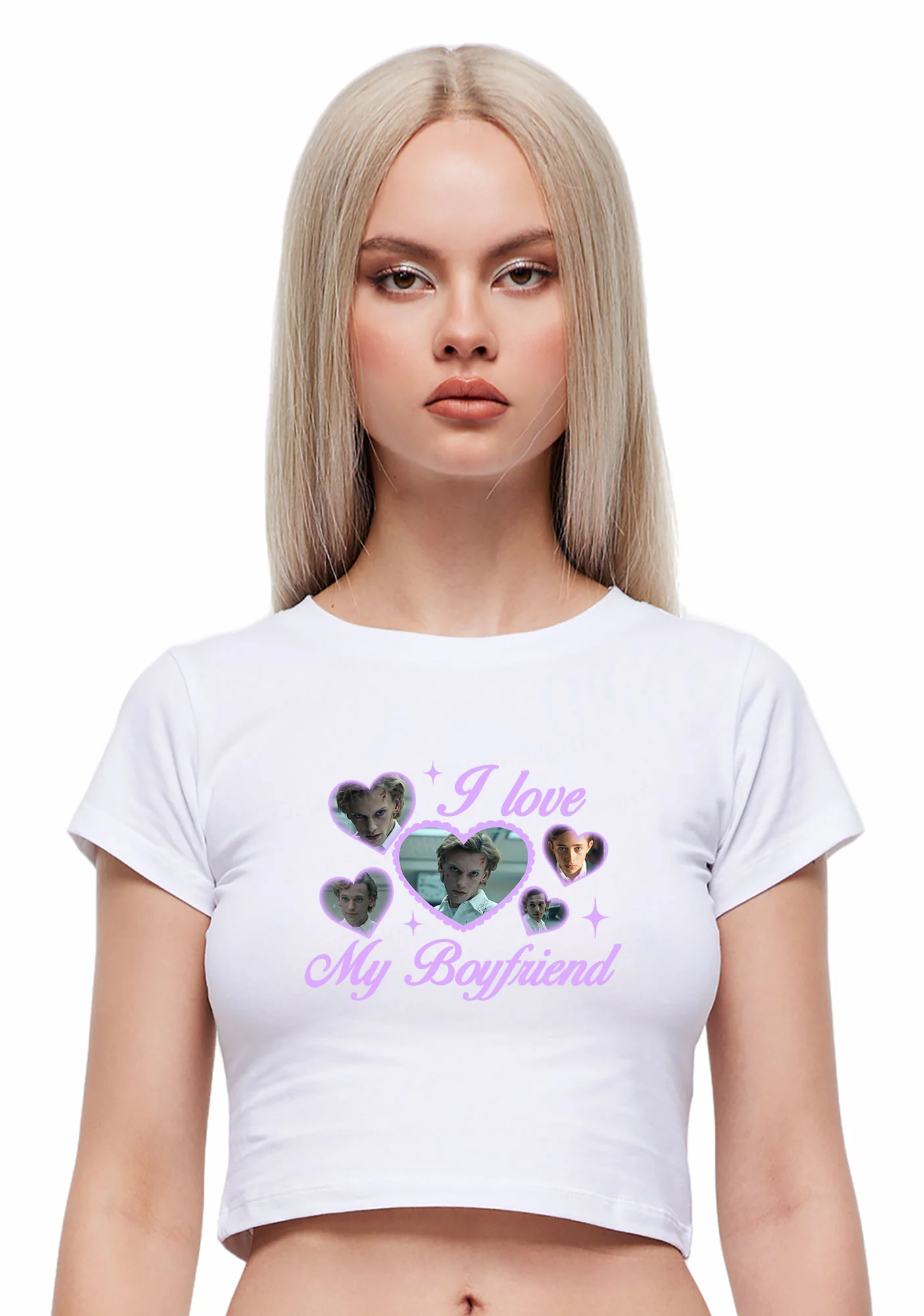 Love My Boyfriend Number One Y2K Baby Tee Cherrykitten - Image 2