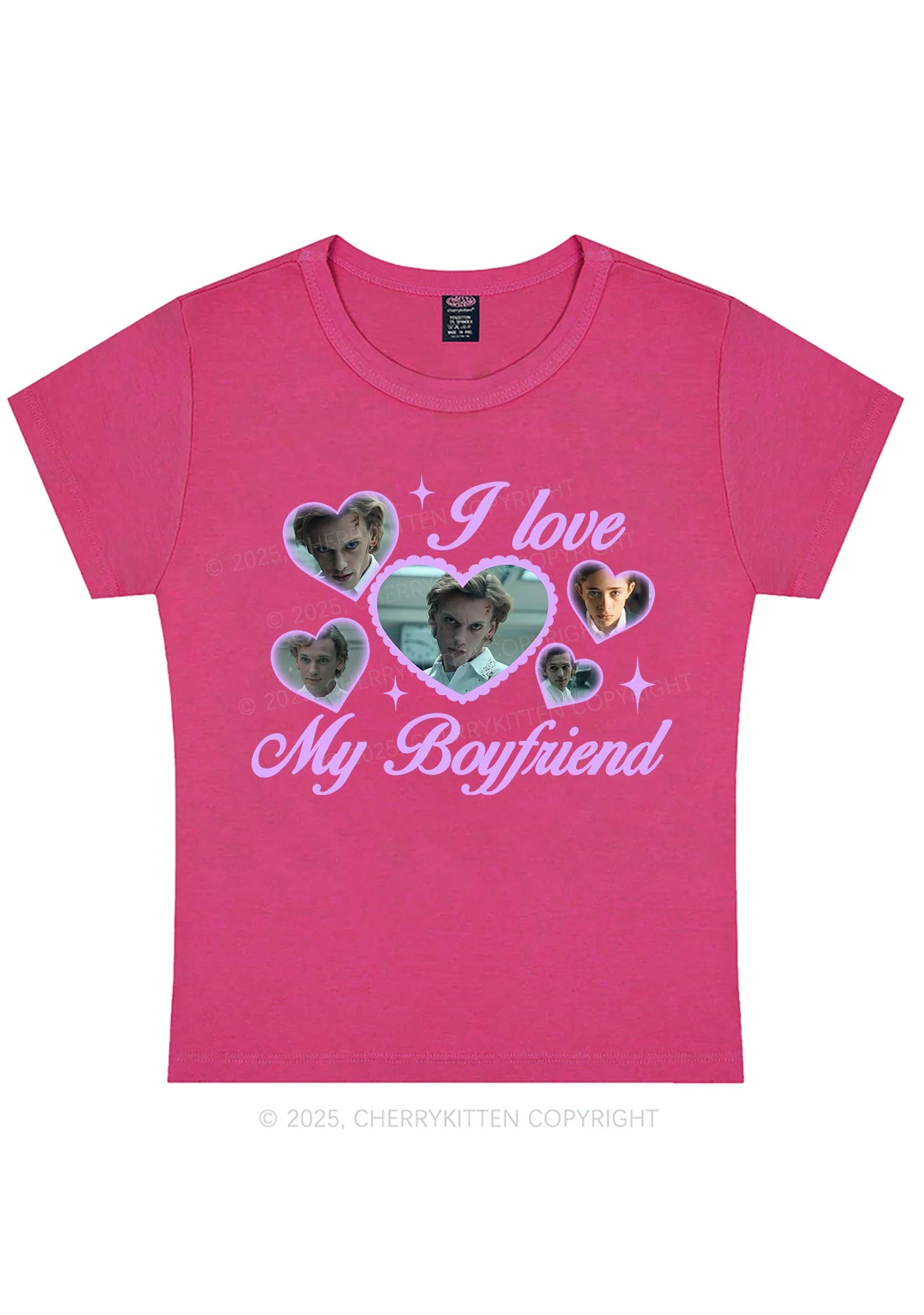 Love My Boyfriend Number One Y2K Baby Tee Cherrykitten - Image 4