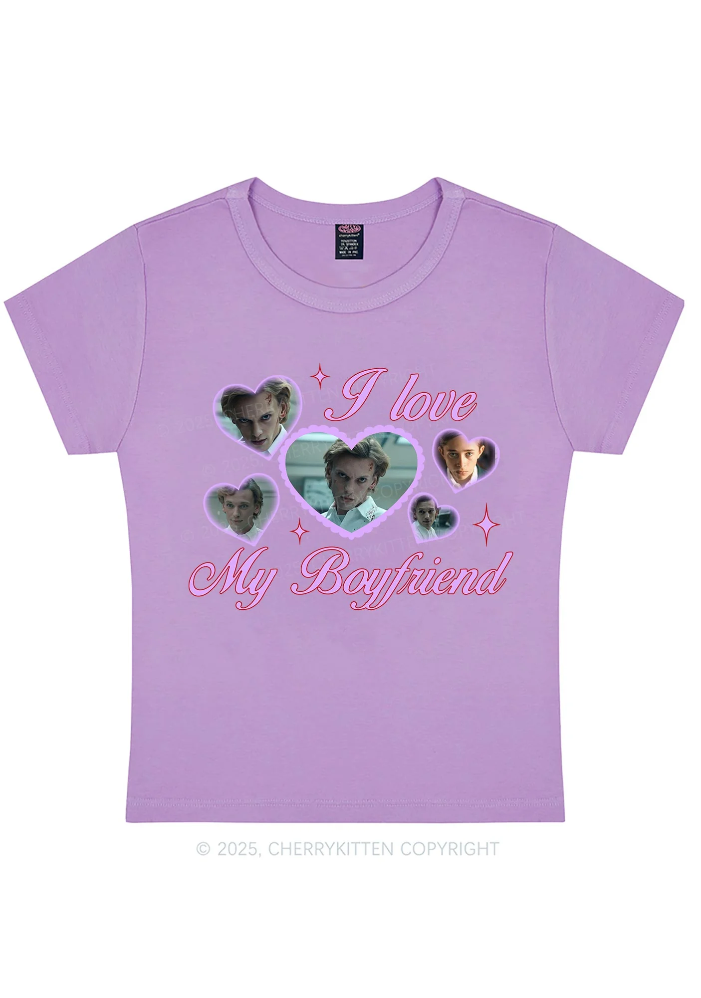Love My Boyfriend Number One Y2K Baby Tee Cherrykitten - Image 5