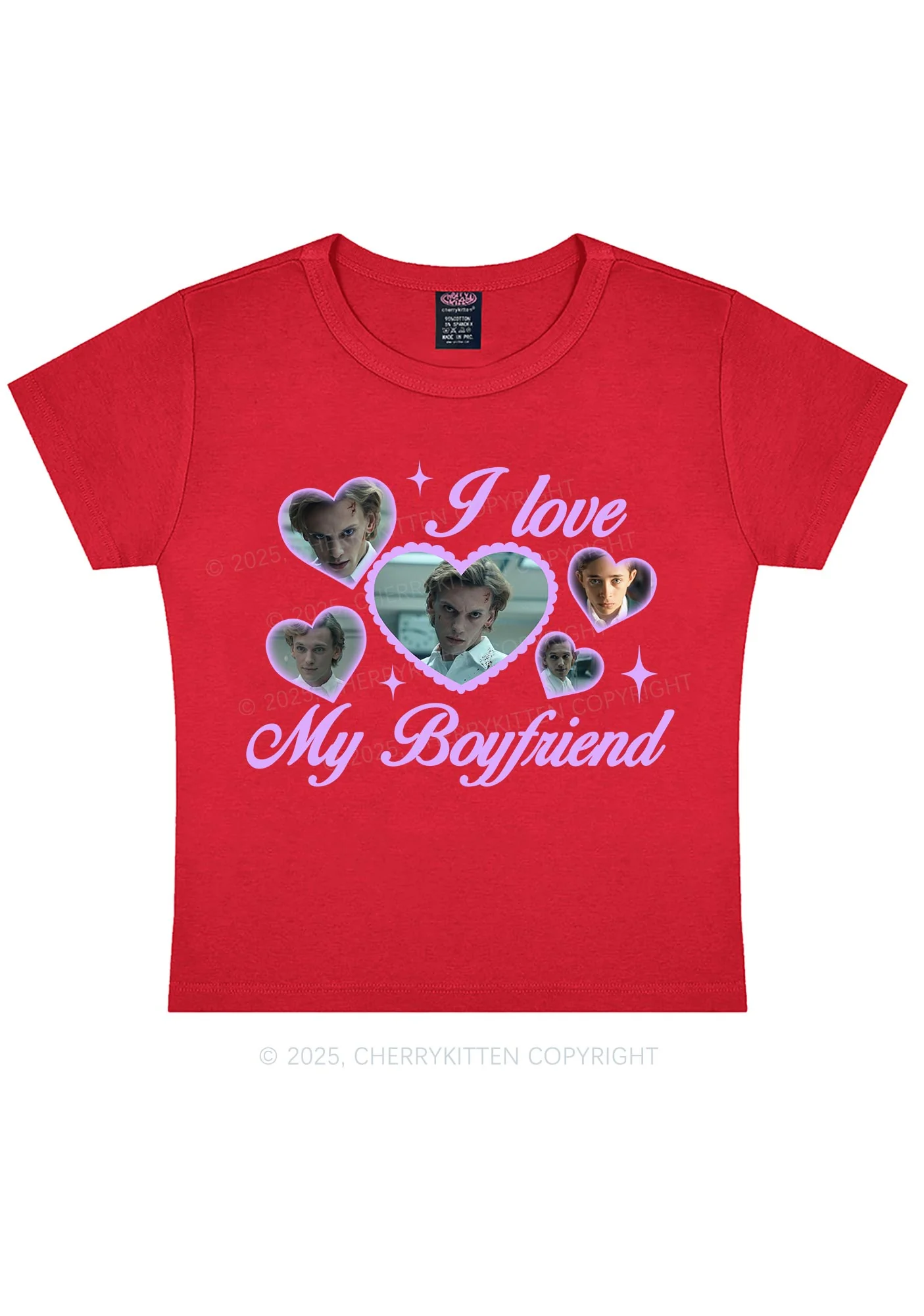 Love My Boyfriend Number One Y2K Baby Tee Cherrykitten - Image 6