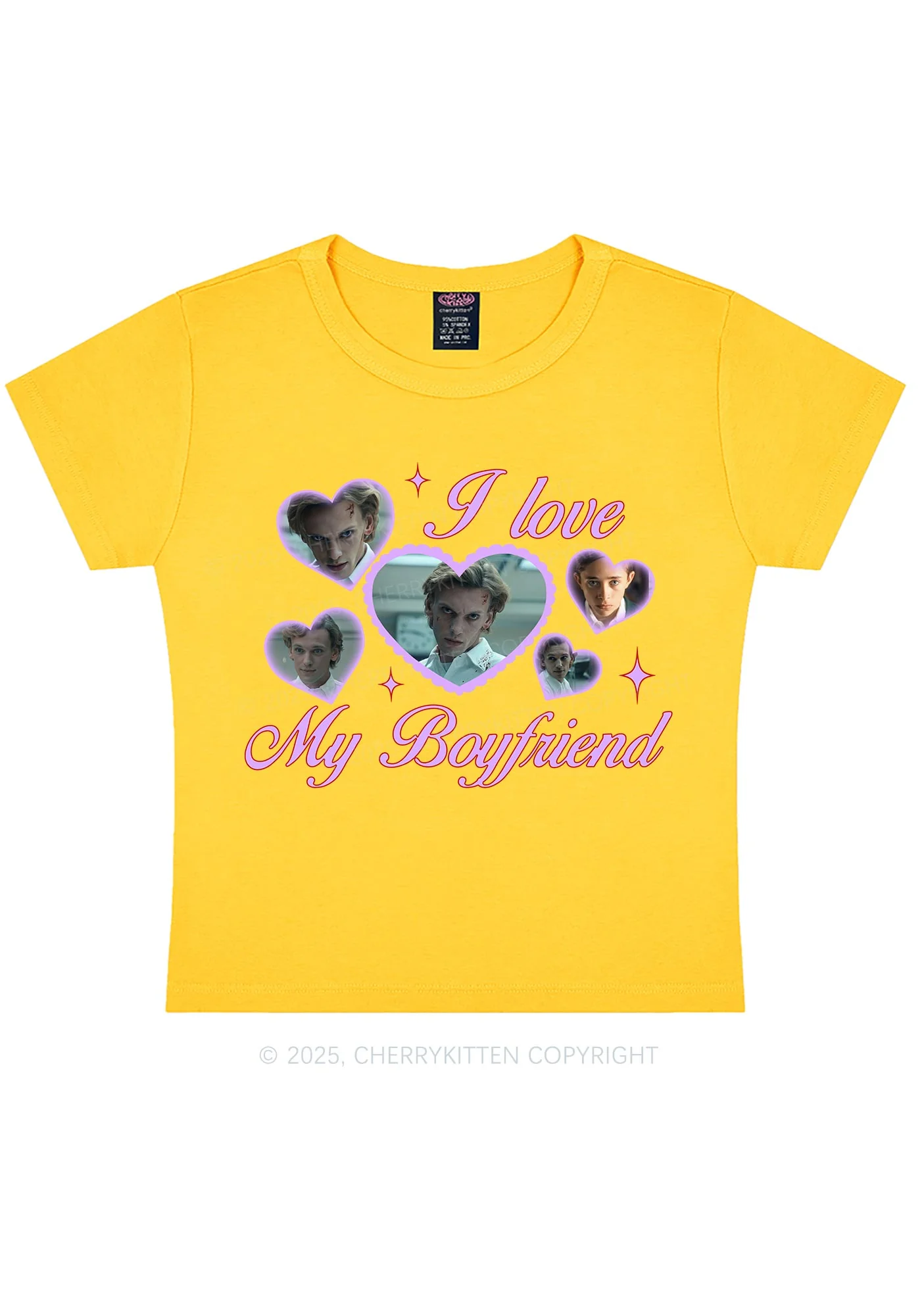 Love My Boyfriend Number One Y2K Baby Tee Cherrykitten - Image 8