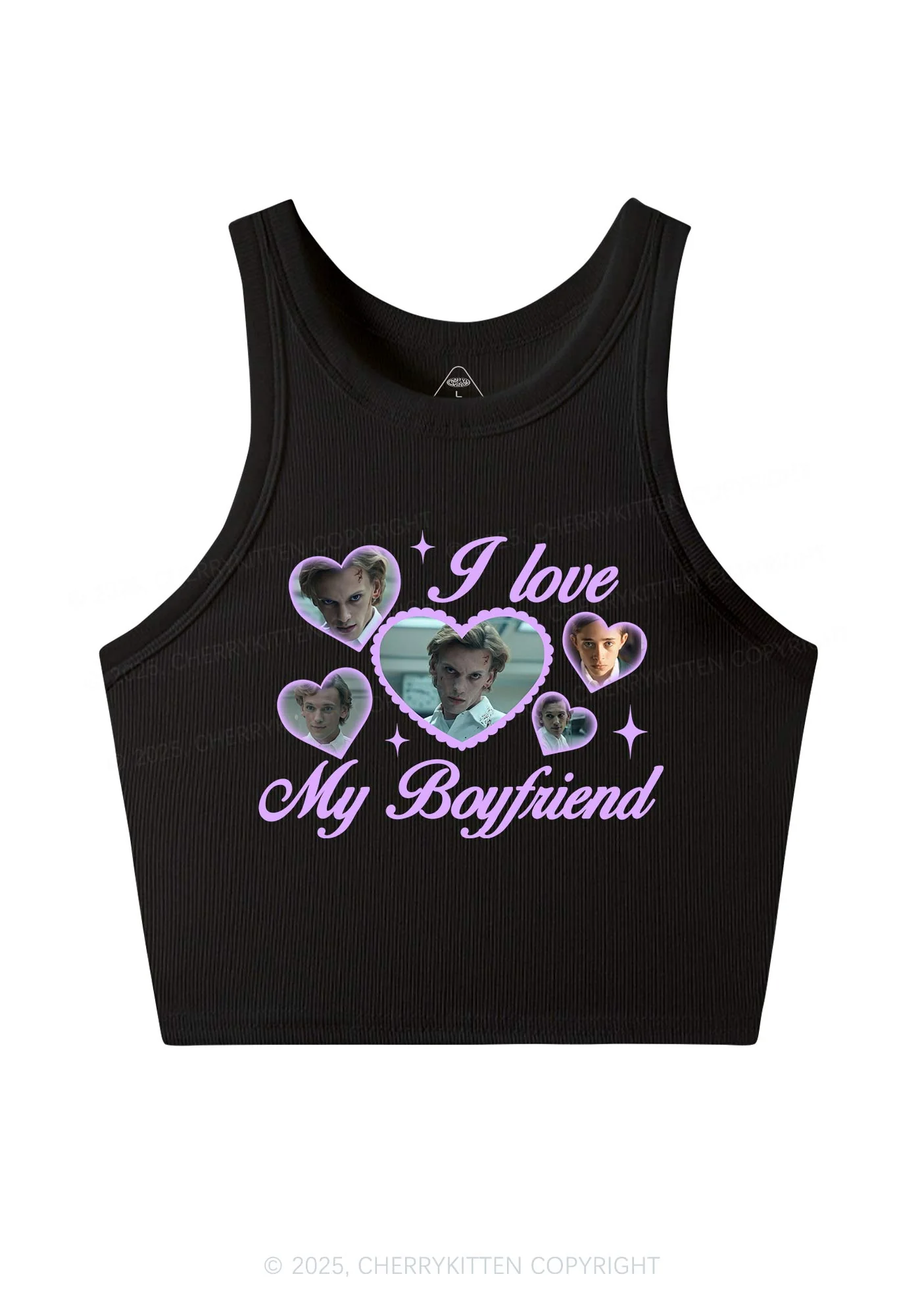 Love My Boyfriend Number One Y2K Crop Tank Top Cherrykitten - Image 3