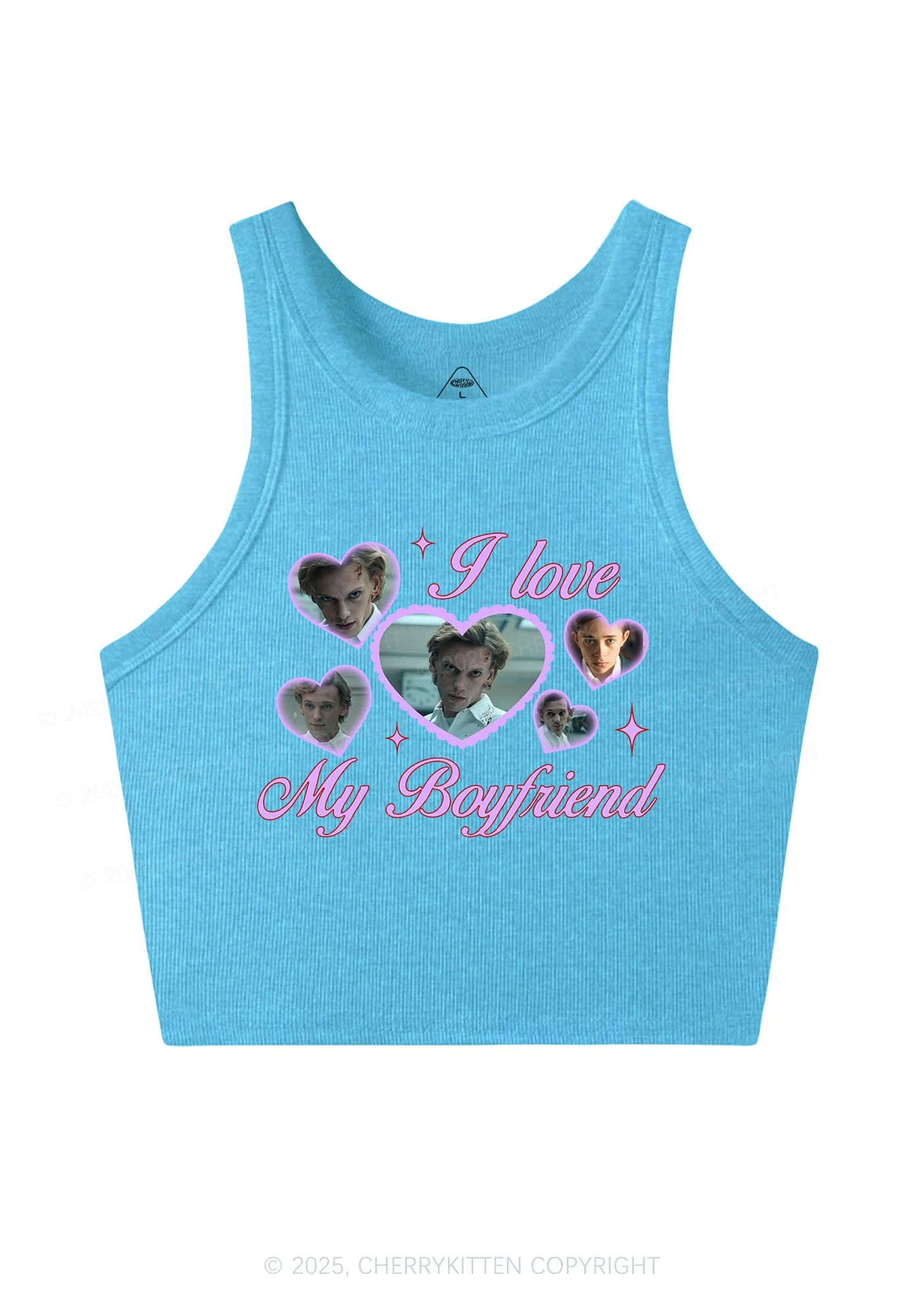 Love My Boyfriend Number One Y2K Crop Tank Top Cherrykitten - Image 4