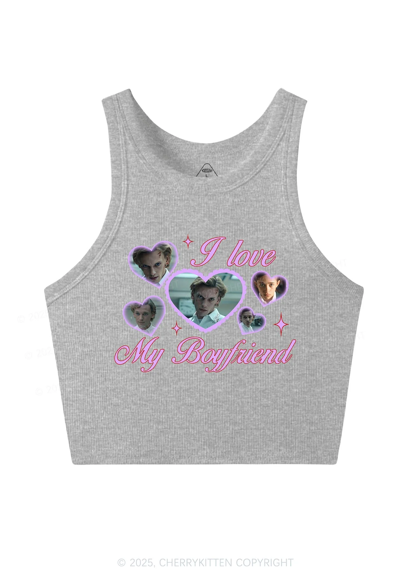 Love My Boyfriend Number One Y2K Crop Tank Top Cherrykitten - Image 5