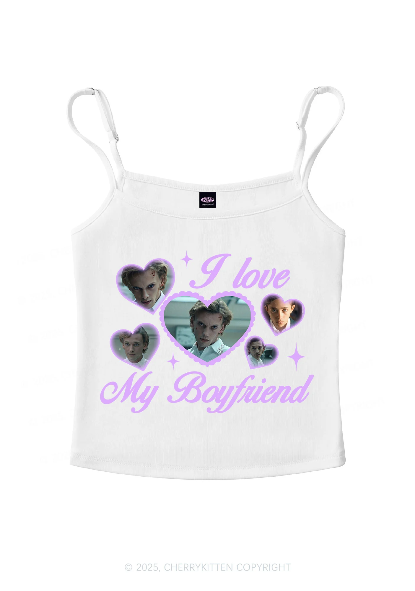 Love My Boyfriend Number One Y2K Spaghetti Strap Cami Cherrykitten - Image 4