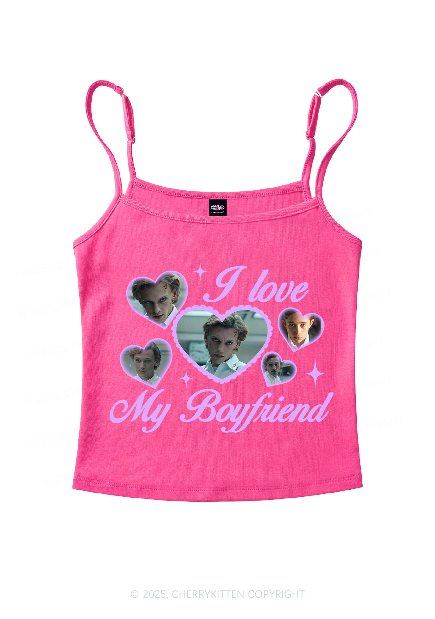 Love My Boyfriend Number One Y2K Spaghetti Strap Cami Cherrykitten - Image 5