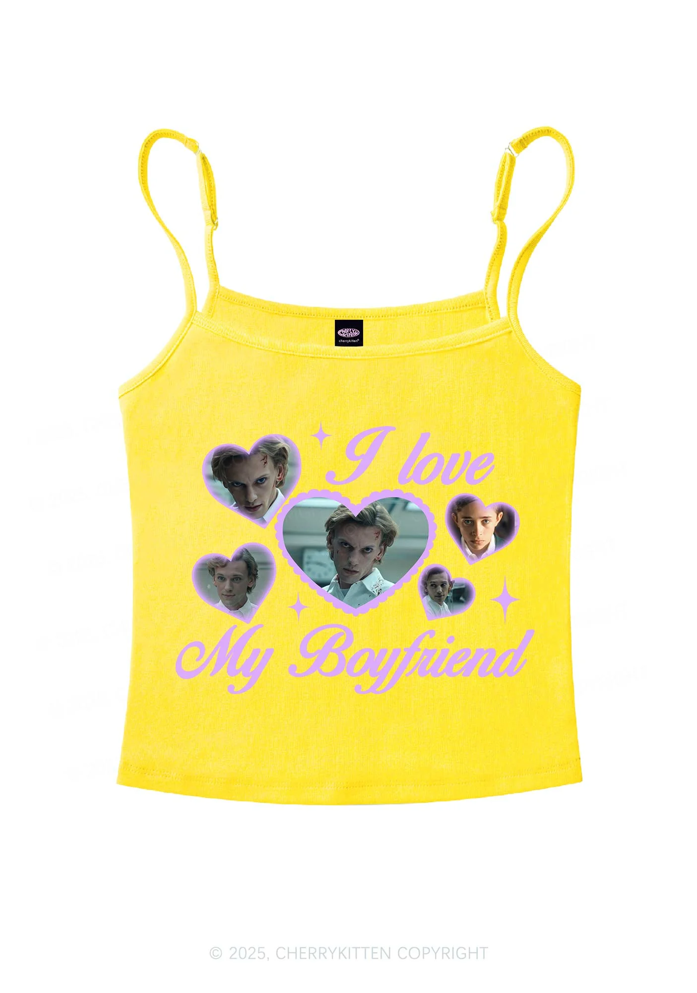 Love My Boyfriend Number One Y2K Spaghetti Strap Cami Cherrykitten - Image 6