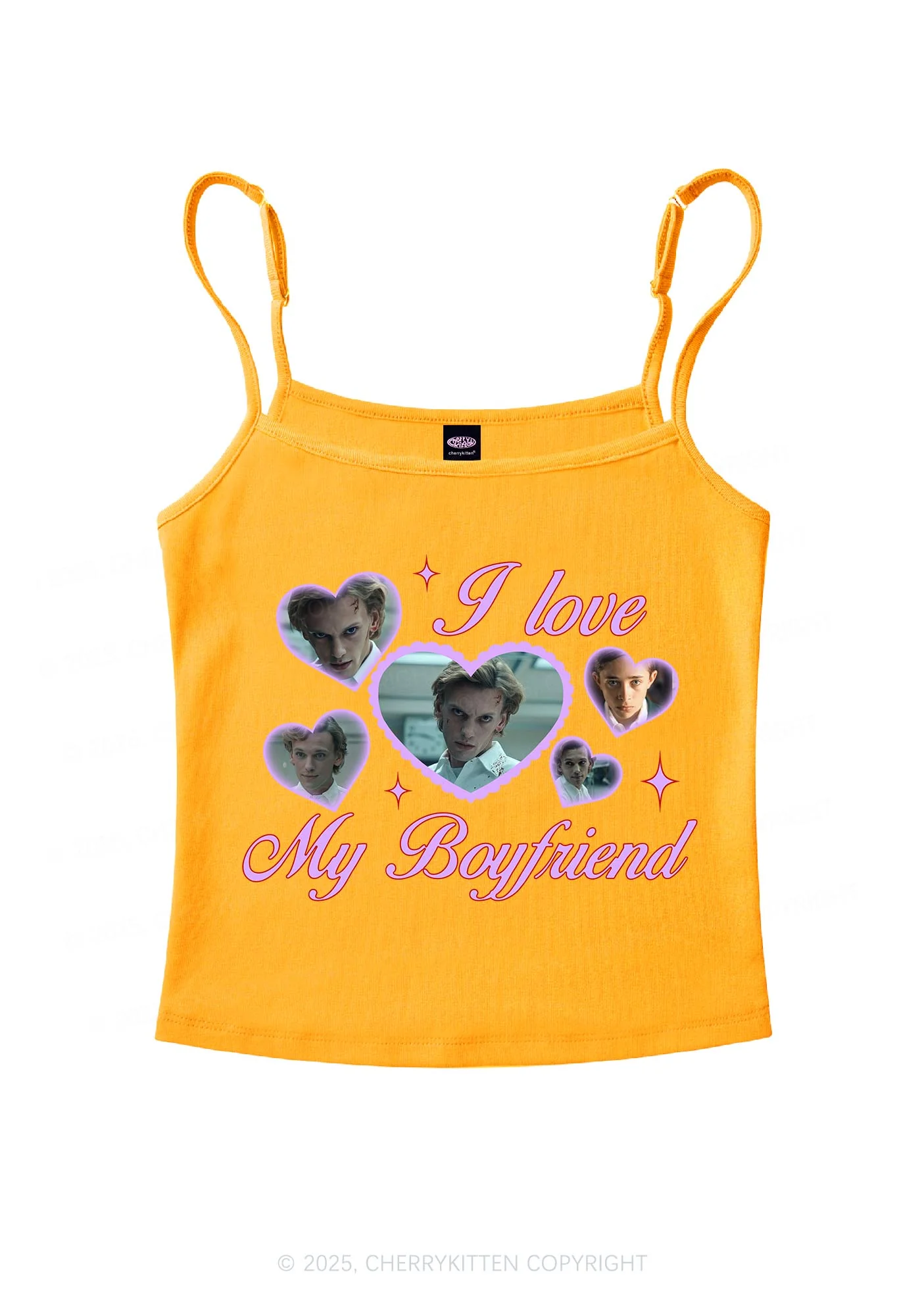 Love My Boyfriend Number One Y2K Spaghetti Strap Cami Cherrykitten - Image 7