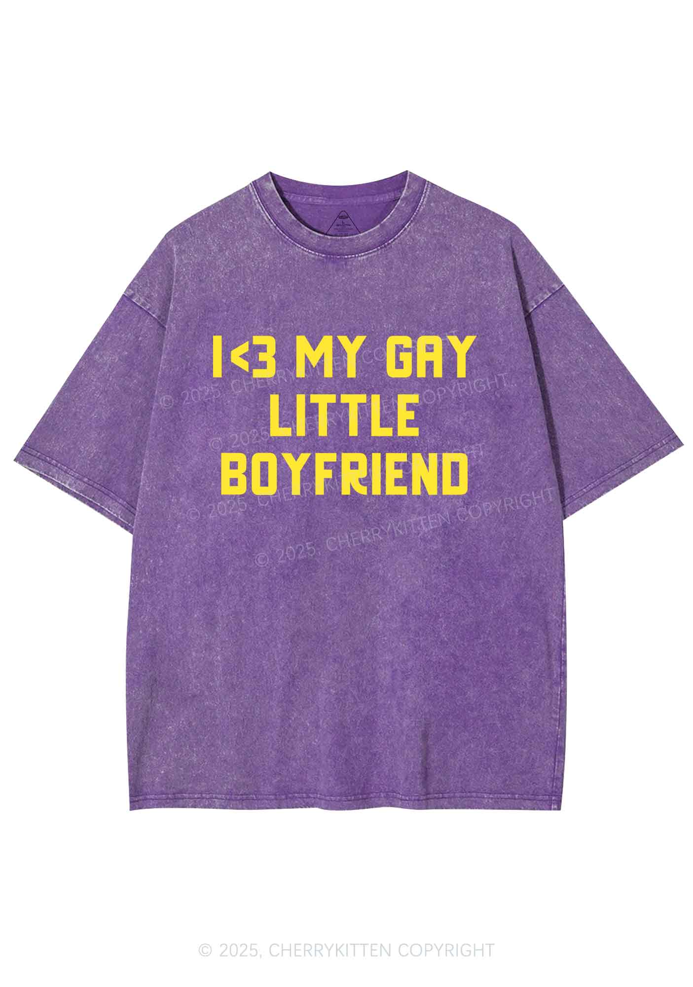 Love My Gay BF Pride Y2K Shirts Washed Tee Cherrykitten - Image 4